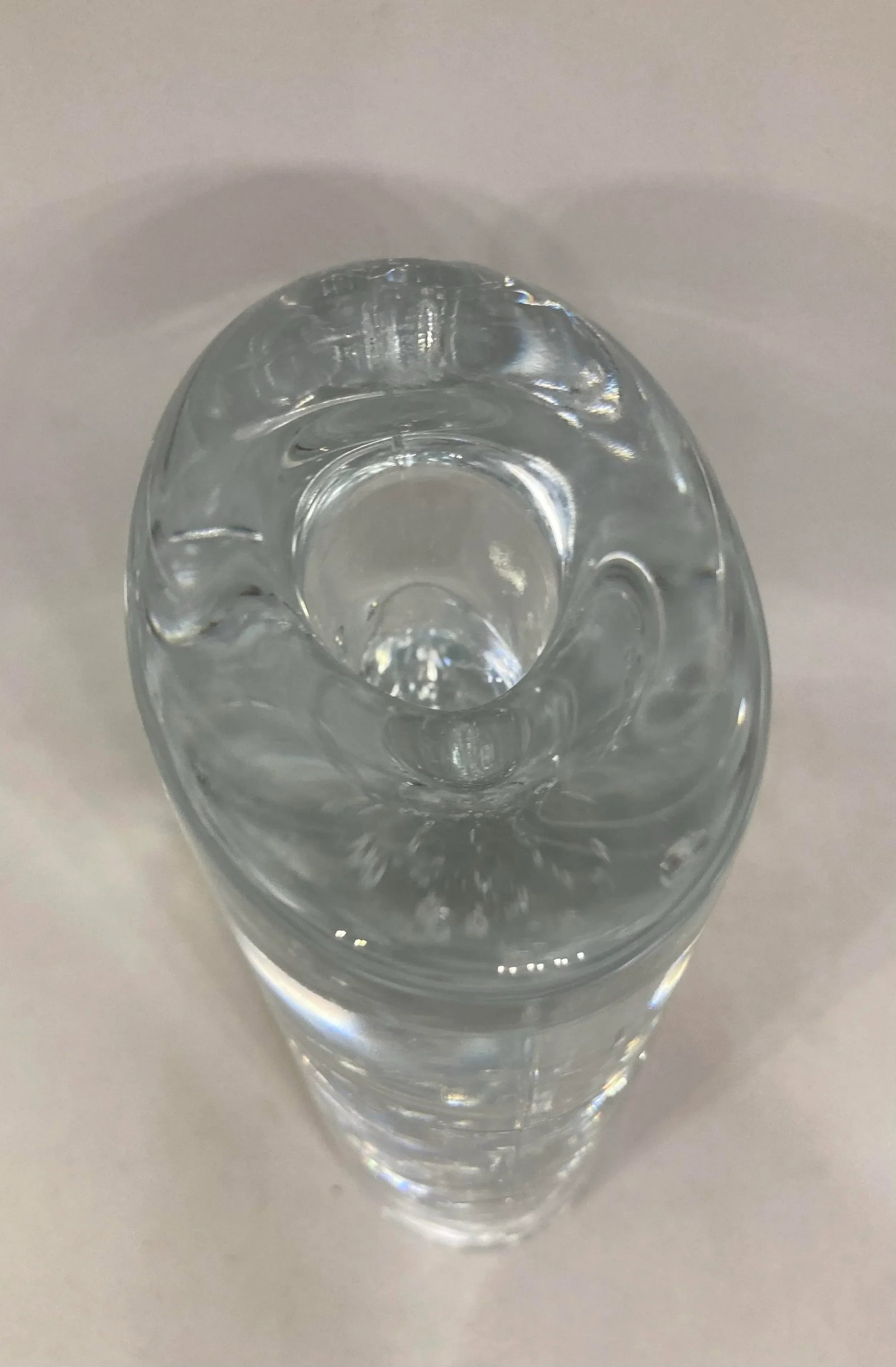 1960s Iittala Finland Timo Sarpaneva Arkipelago Ice Block Oval Thick Glass Candle Holders- Set of 2 - 8