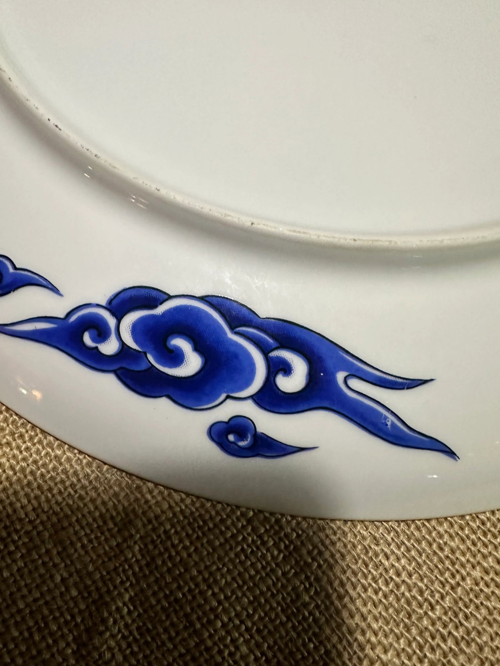 Large 1960s Decorative Japanese Platter in Blues, Greens and Rust Orange - 8