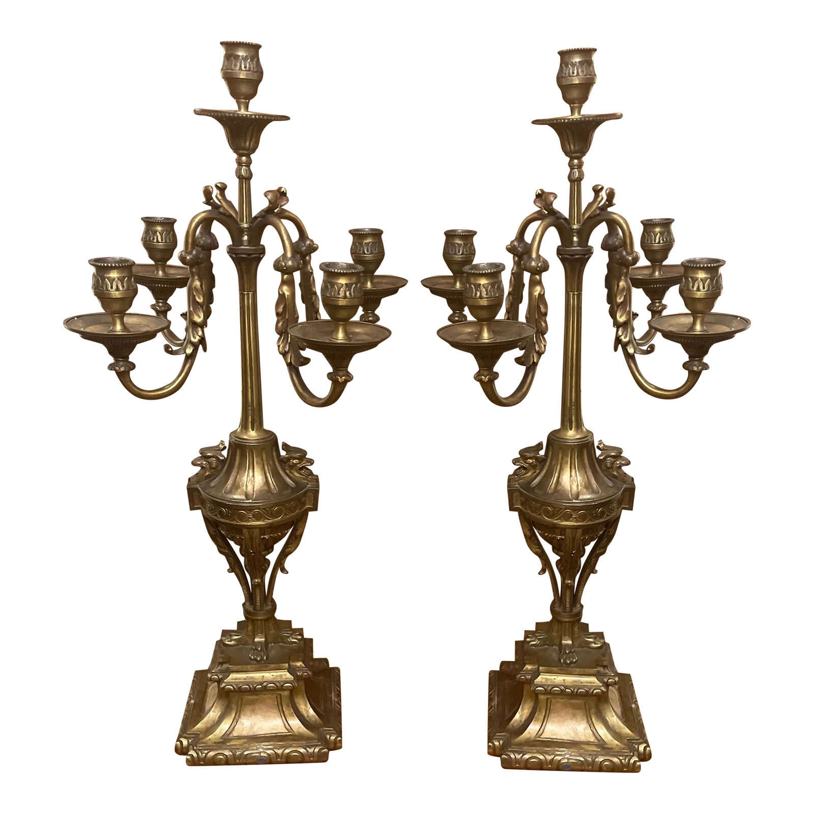 Pair of Bronze Renaissance Revival Candelabras (1 of 7)