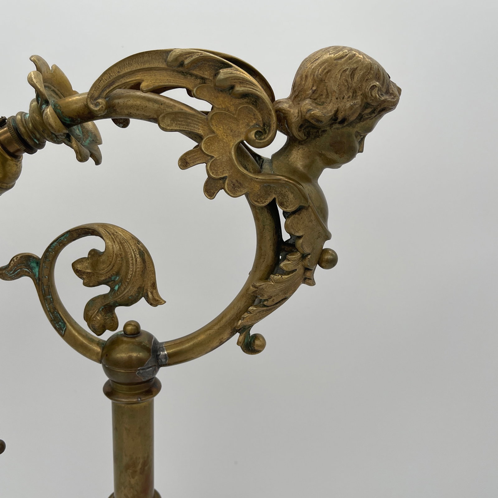 Late 19th Century French Brass Figural Desk Lamp - 2