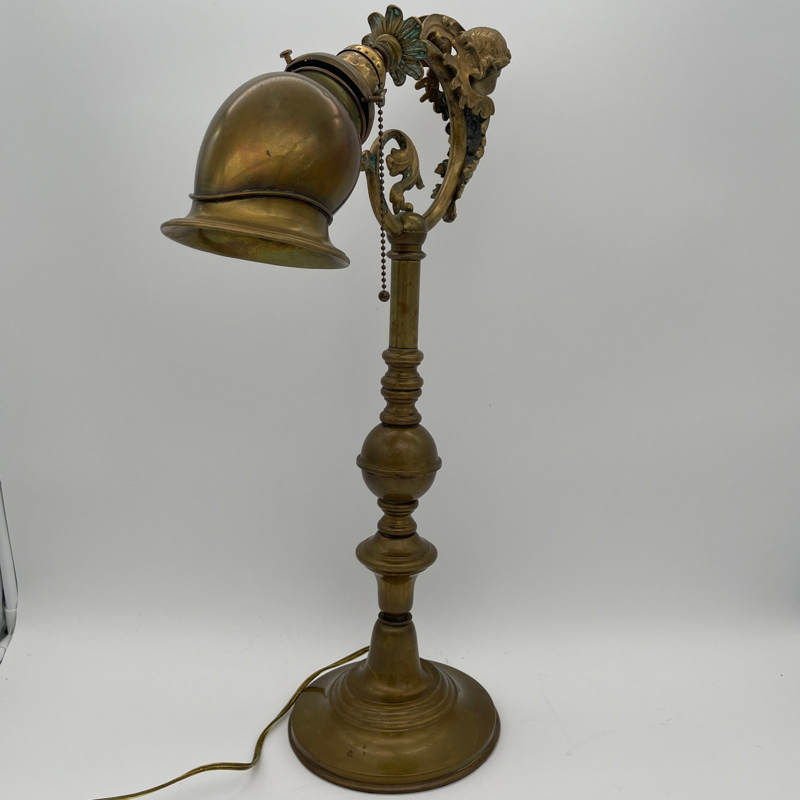 Late 19th Century French Brass Figural Desk Lamp - 7