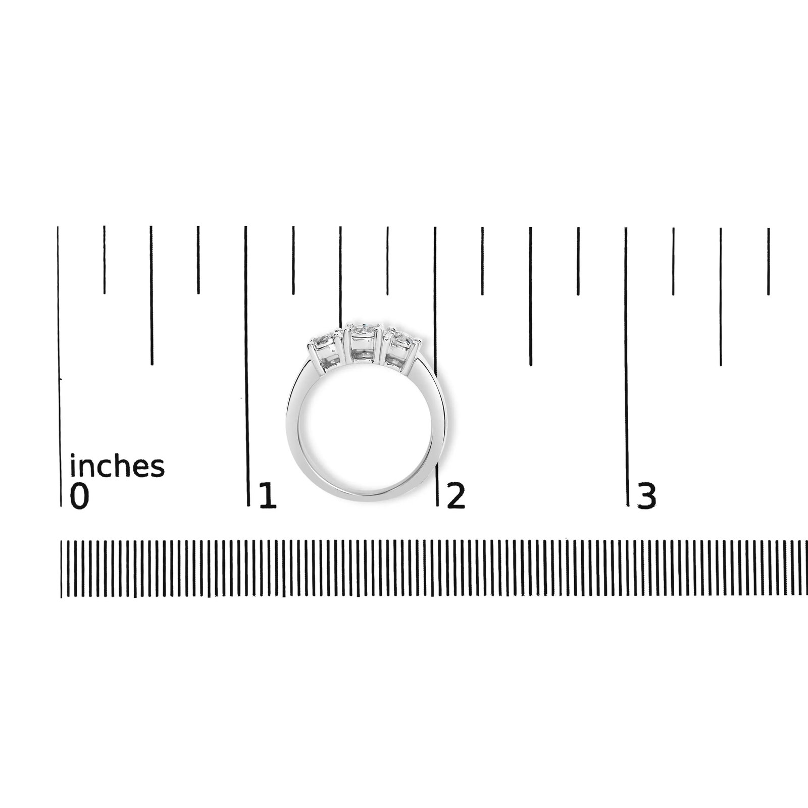 14K White Gold 1/2 Cttw Miracle Set Round Lab Grown Diamond Three Stone Illusion Plate Ring (F-G Col - 7