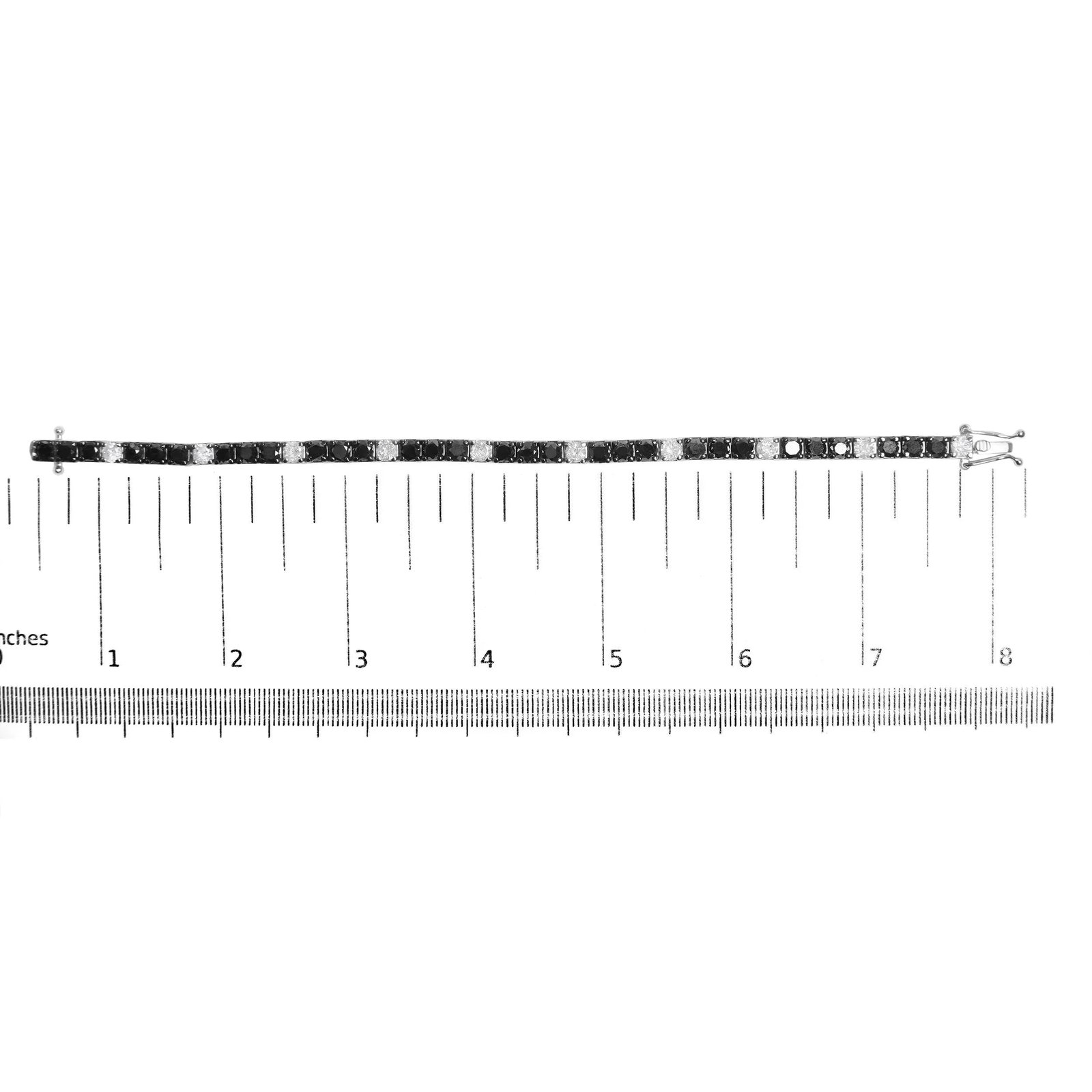 .925 Sterling Silver 12.0 Cttw Black and White Diamond Tennis Bracelet (I-J Color, I2-I3 Clarity) - - 5