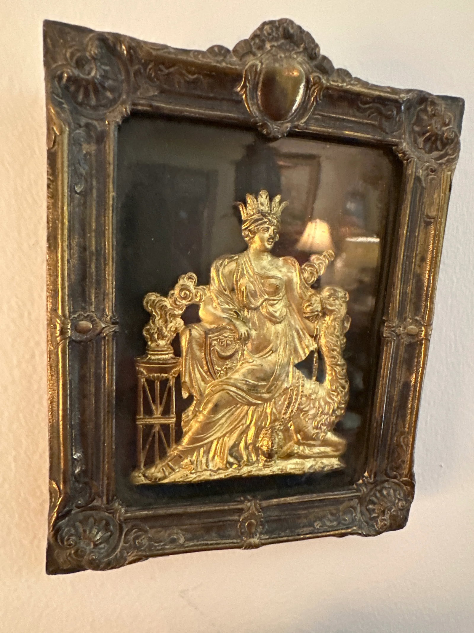 Pair of Gilt Bronze Allegorical Images of Africa and and Asia French. Framed Plaques, Late 18th Cent - 6
