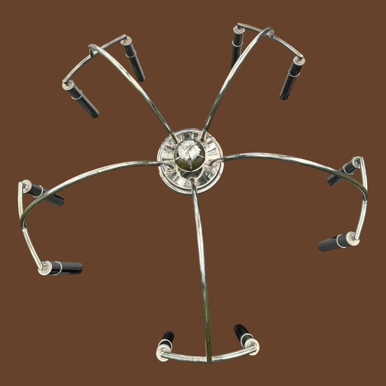 Vintage Silver Plated 5 Double Arm Chandelier - 5