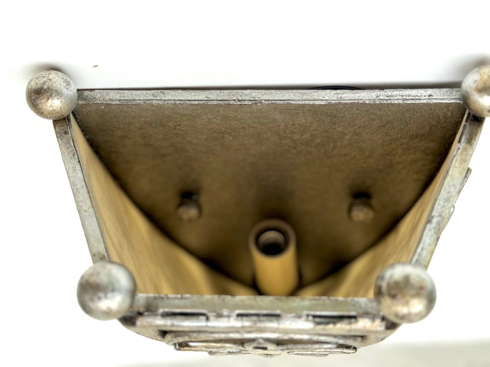 Vintage Wall Sconce: Paul Ferrante Spanish/Art Deco Style Sconce, Iron and Silver Gilt Wall Light - 10