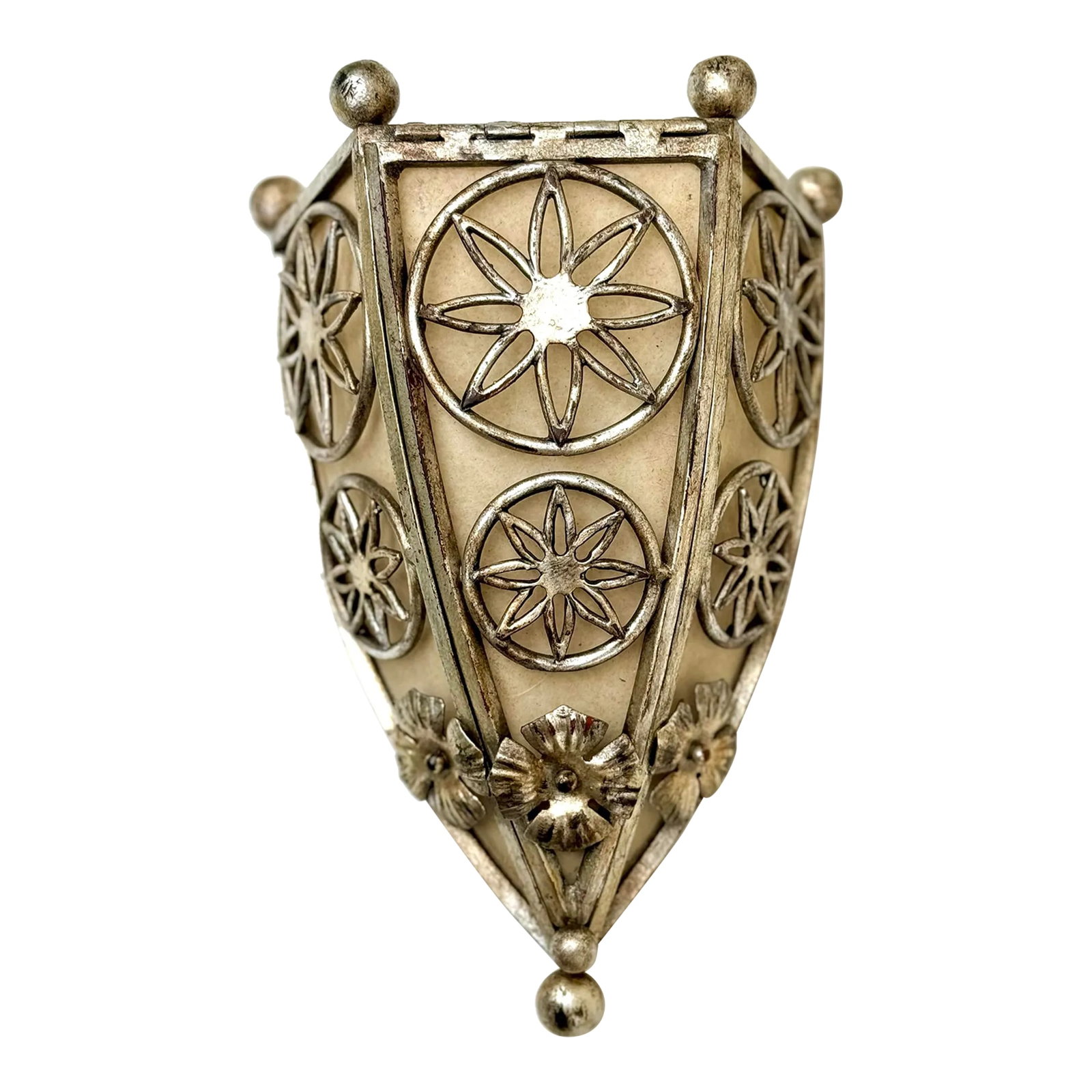 Vintage Wall Sconce: Paul Ferrante Spanish/Art Deco Style Sconce, Iron and Silver Gilt Wall Light (1 of 11)