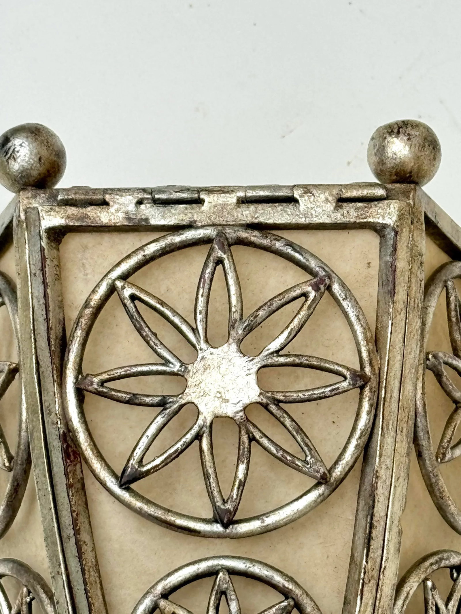 Vintage Wall Sconce: Paul Ferrante Spanish/Art Deco Style Sconce, Iron and Silver Gilt Wall Light - 6