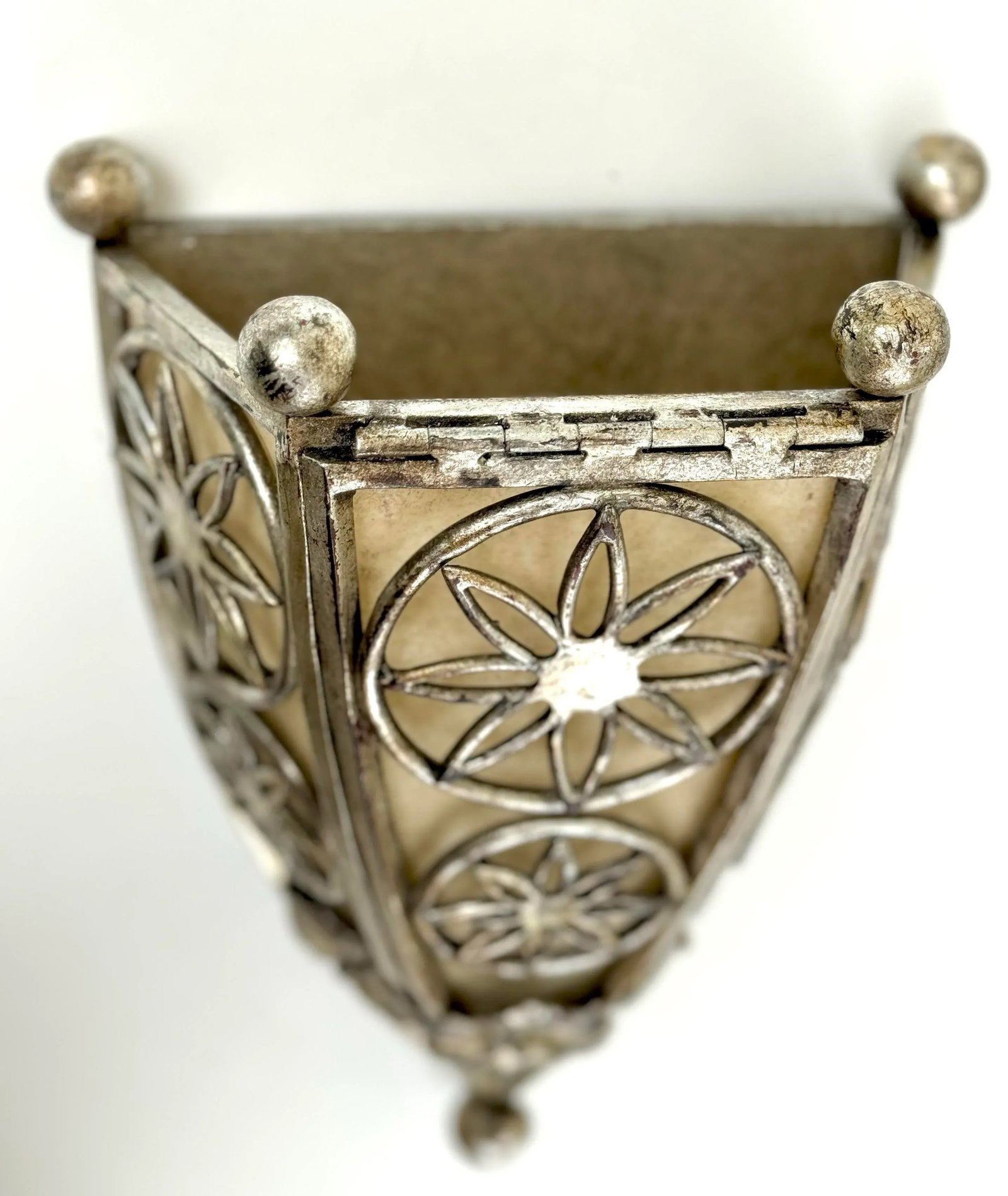 Vintage Wall Sconce: Paul Ferrante Spanish/Art Deco Style Sconce, Iron and Silver Gilt Wall Light - 8