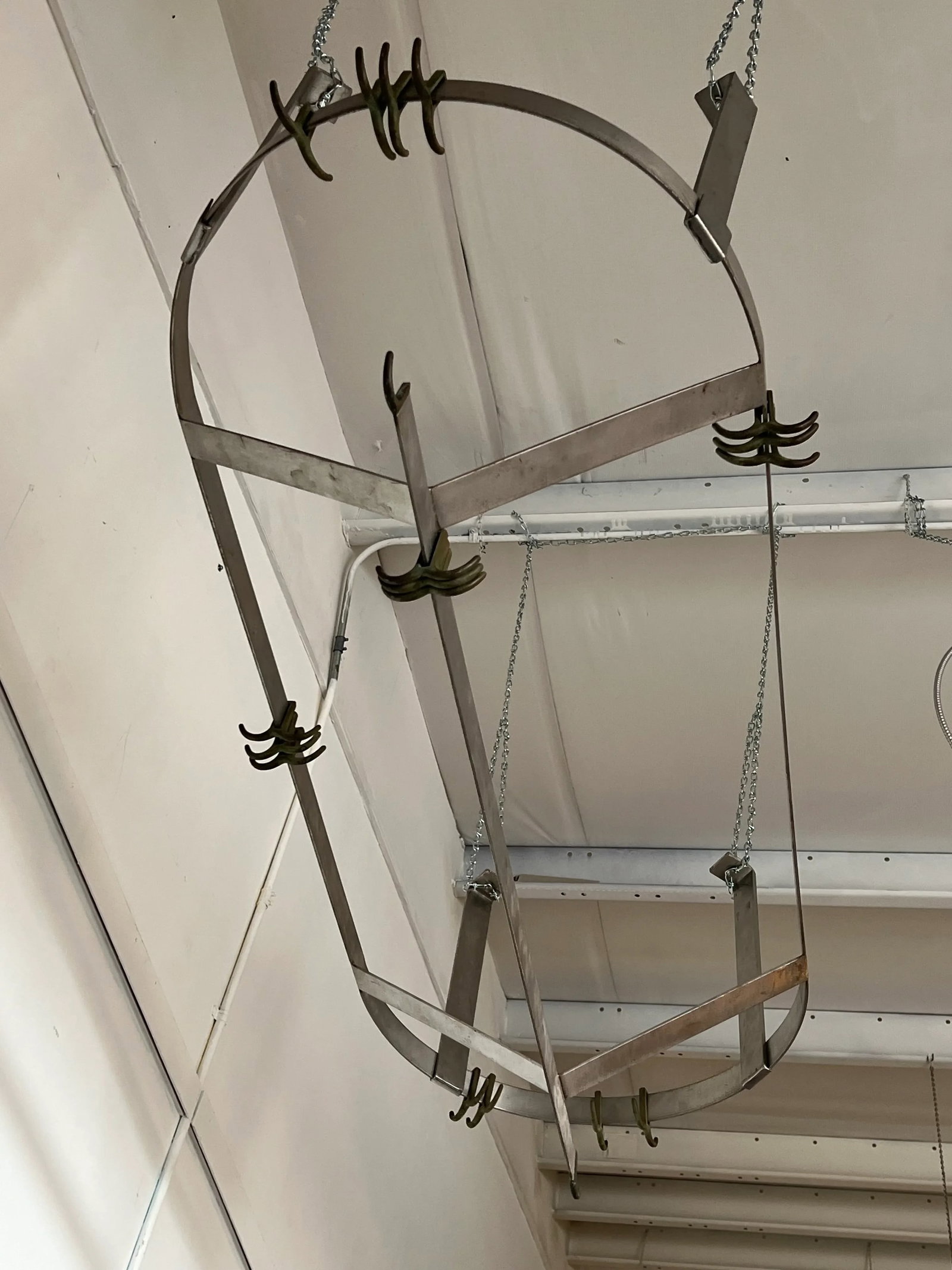 Late 20th Century Large Oval Stainless Pot Hanger - 4