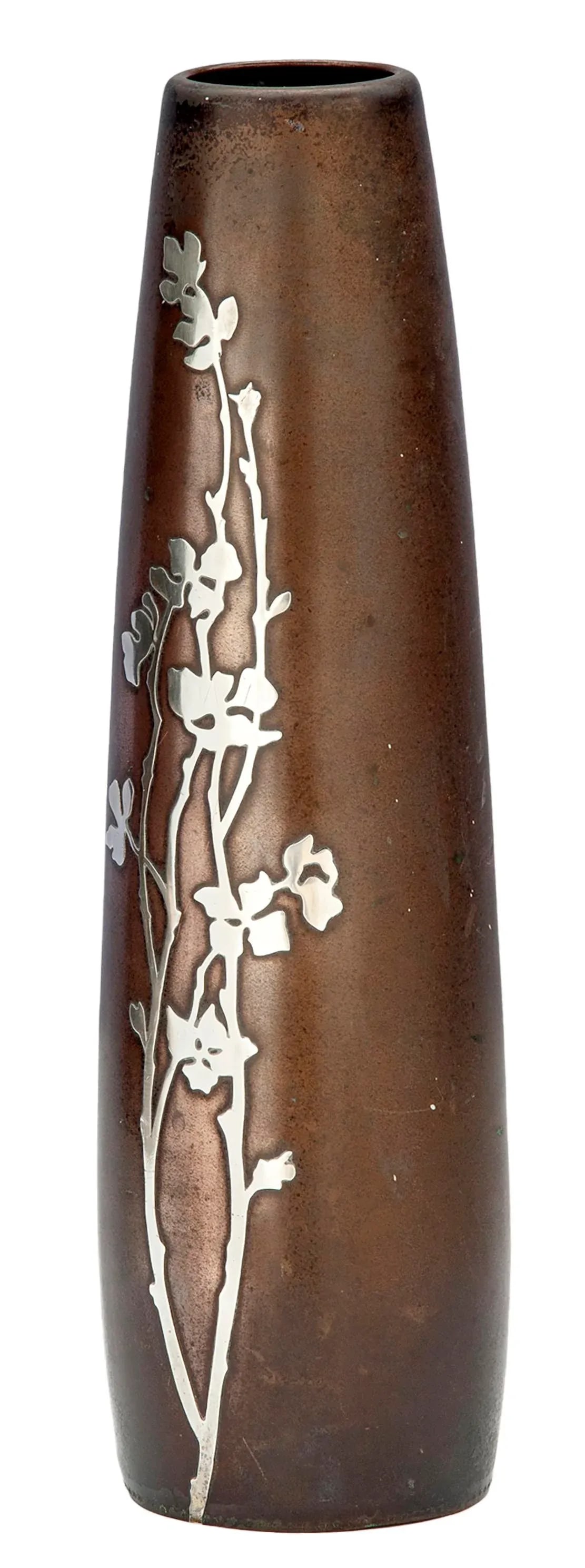 Early 20th Century Bronze & Sterling Silver Flower Vase - 2