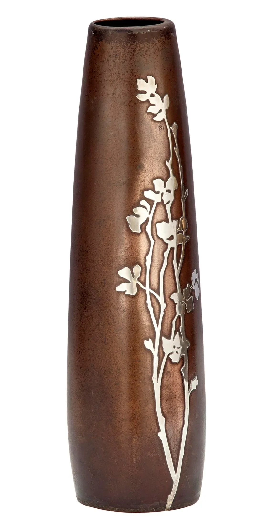 Early 20th Century Bronze & Sterling Silver Flower Vase - 3