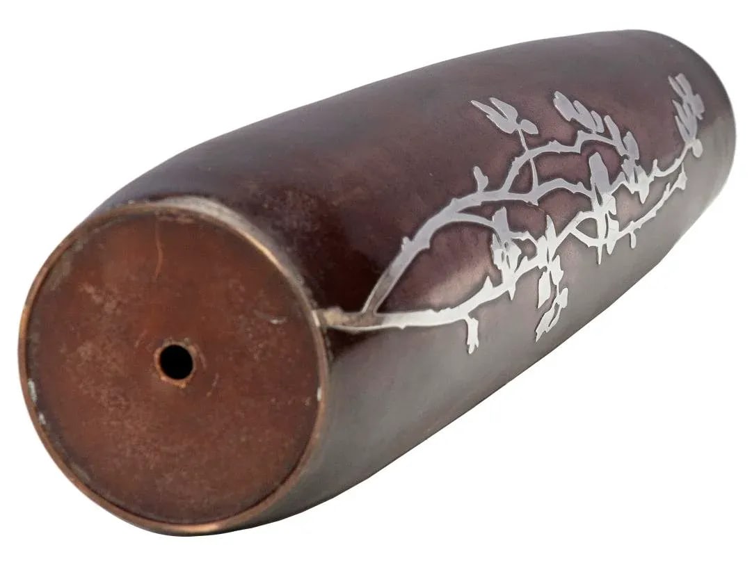 Early 20th Century Bronze & Sterling Silver Flower Vase - 6