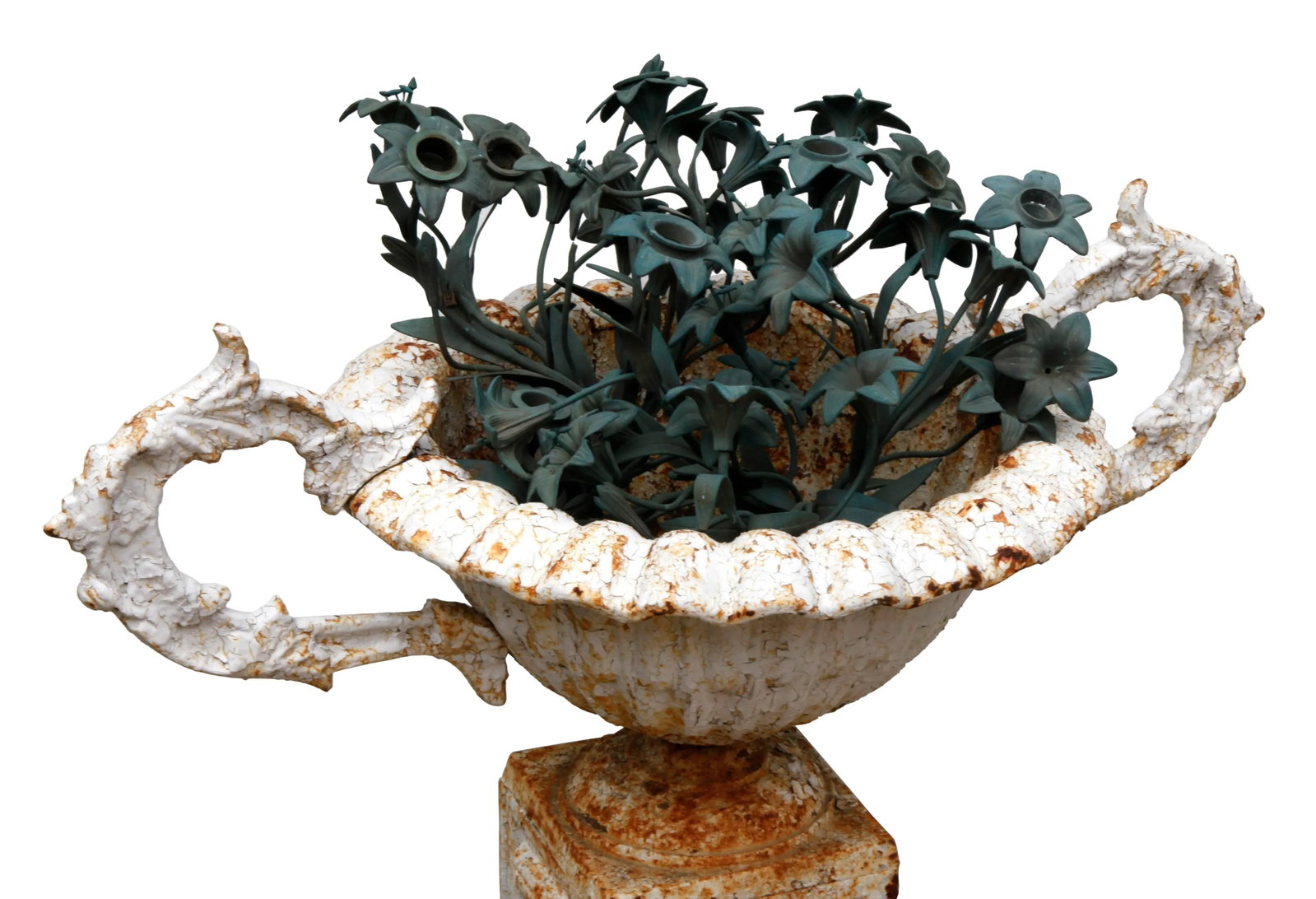 Victorian Patined Bronze Bouquets; A Pair - 2