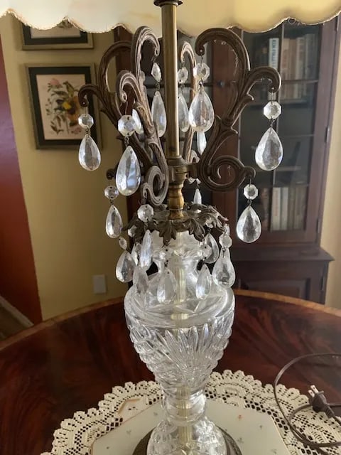 Vintage French Crystal Lamp - 7