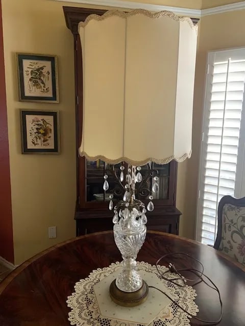Vintage French Crystal Lamp - 8