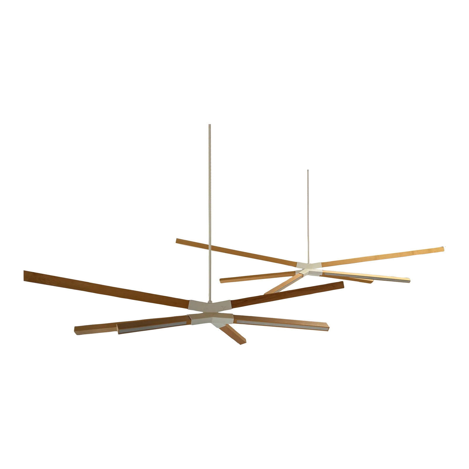 Skybang Pendant Lights From 2Modern, 121": Skybang Pendant Lights from 2Modern, available in Maple Wood and White Metal finish. Handmade, dimmable, eco-friendly materials. Three available: one of each size (49", 72.5", 121") This listing is
