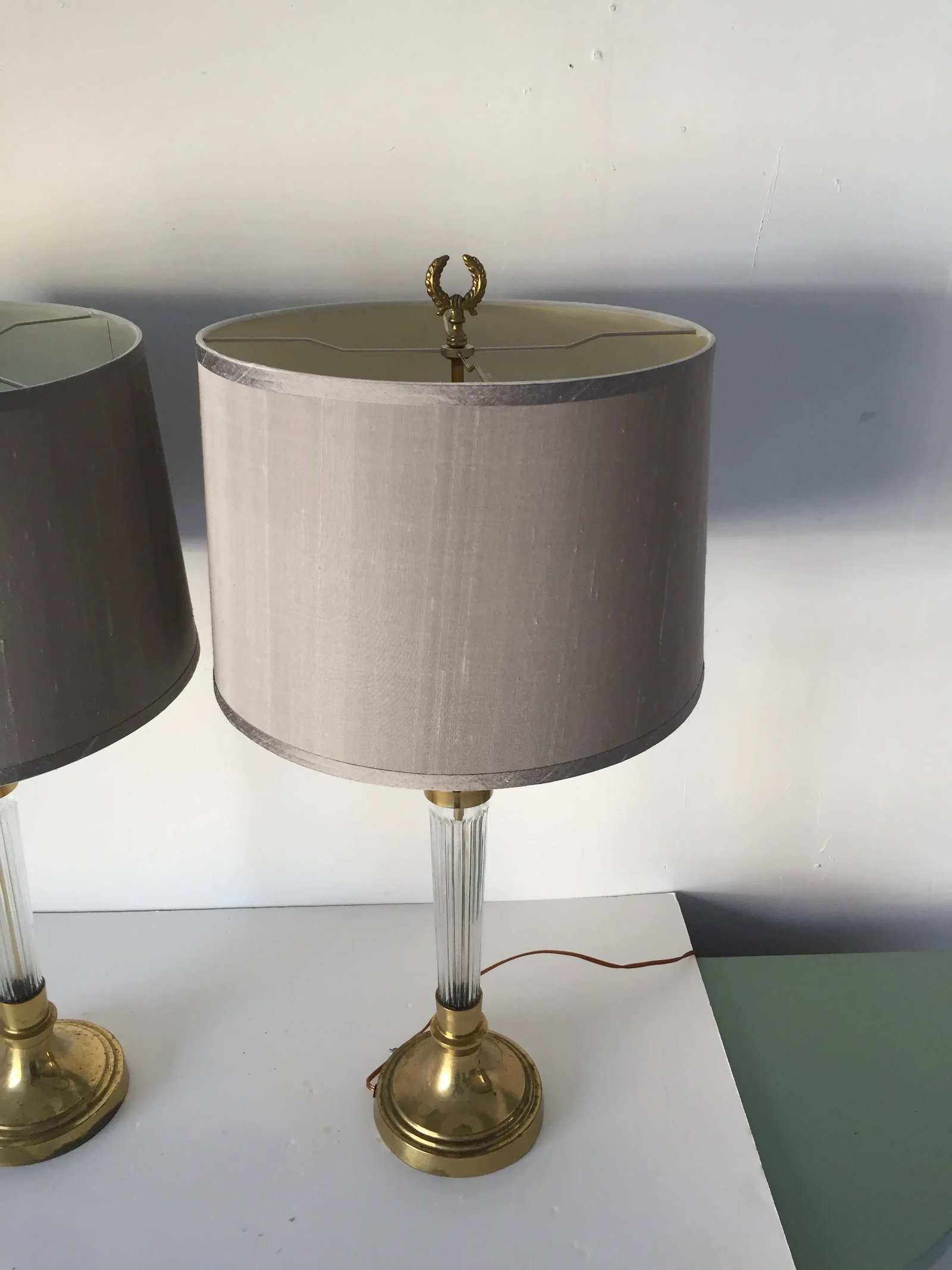 Mid-Century Table Lamps (2)ly Complimented by Custome Shades - 4