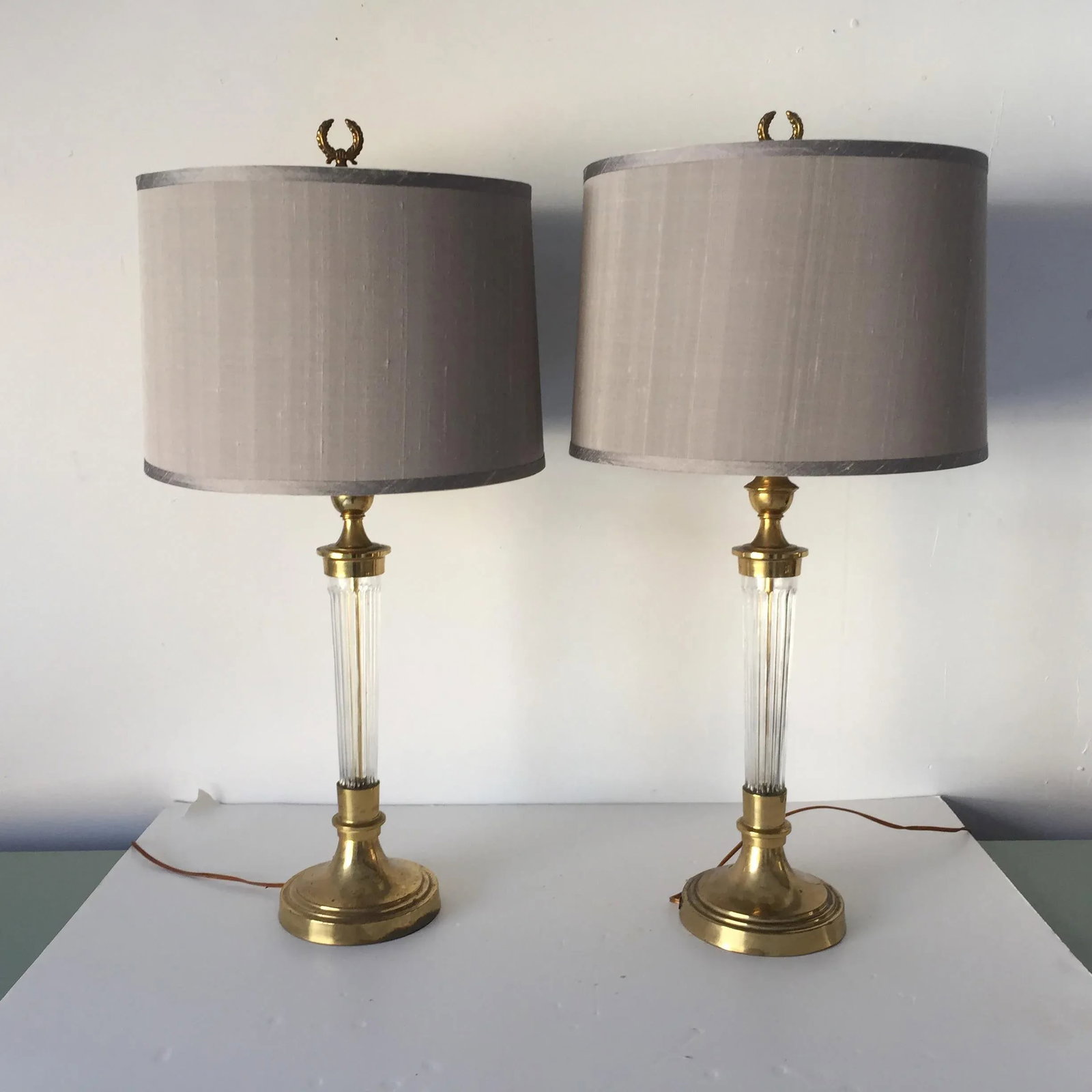 Mid-Century Table Lamps (2)ly Complimented by Custome Shades - 8