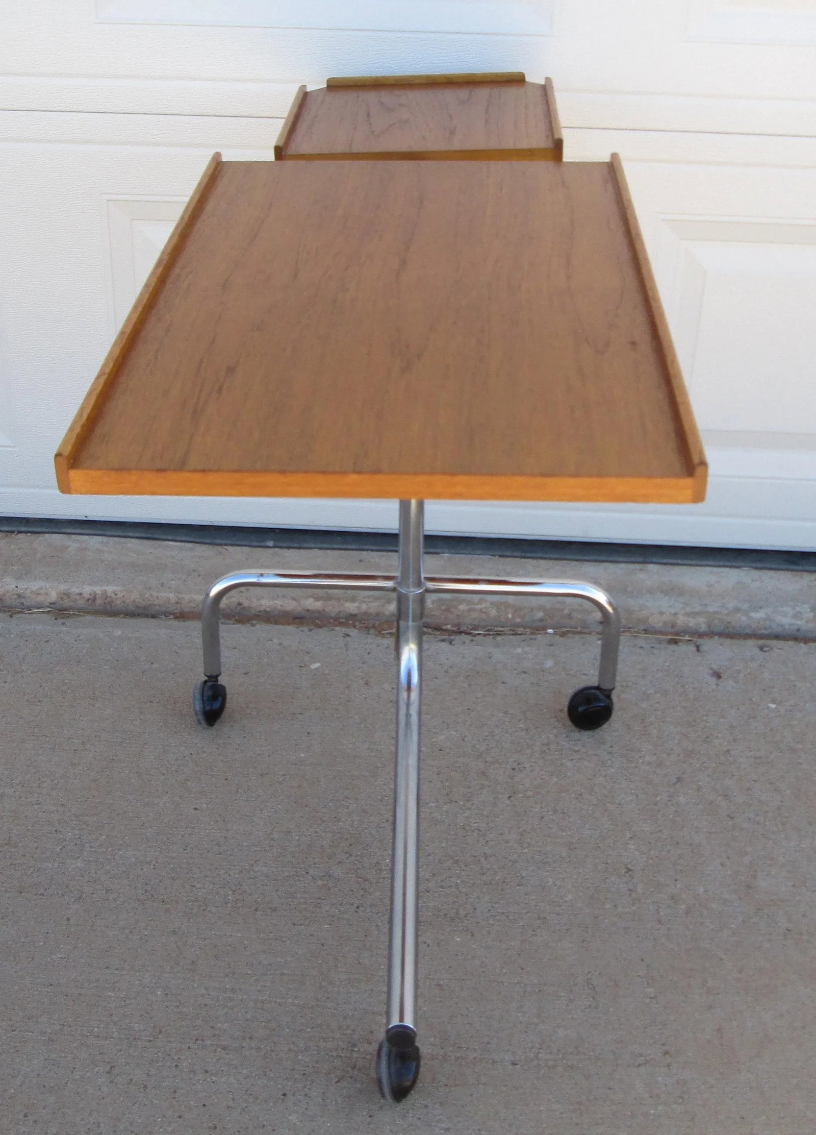 HMN Danecastle Teak Chrome Music Stand Danish Modern - 5