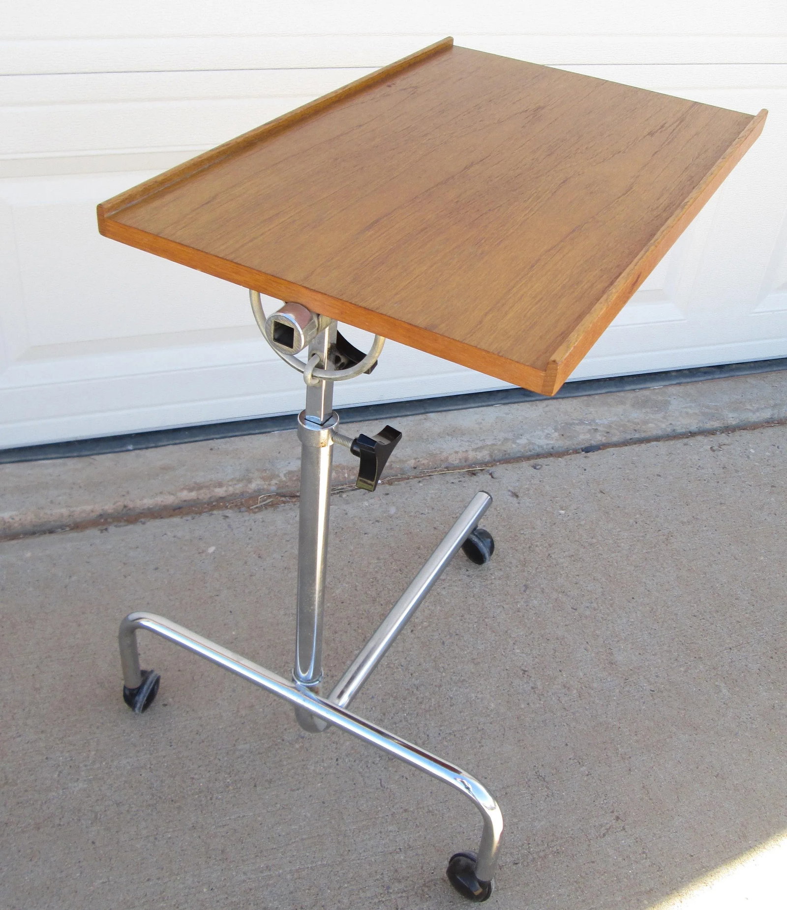 HMN Danecastle Teak Chrome Music Stand Danish Modern - 9