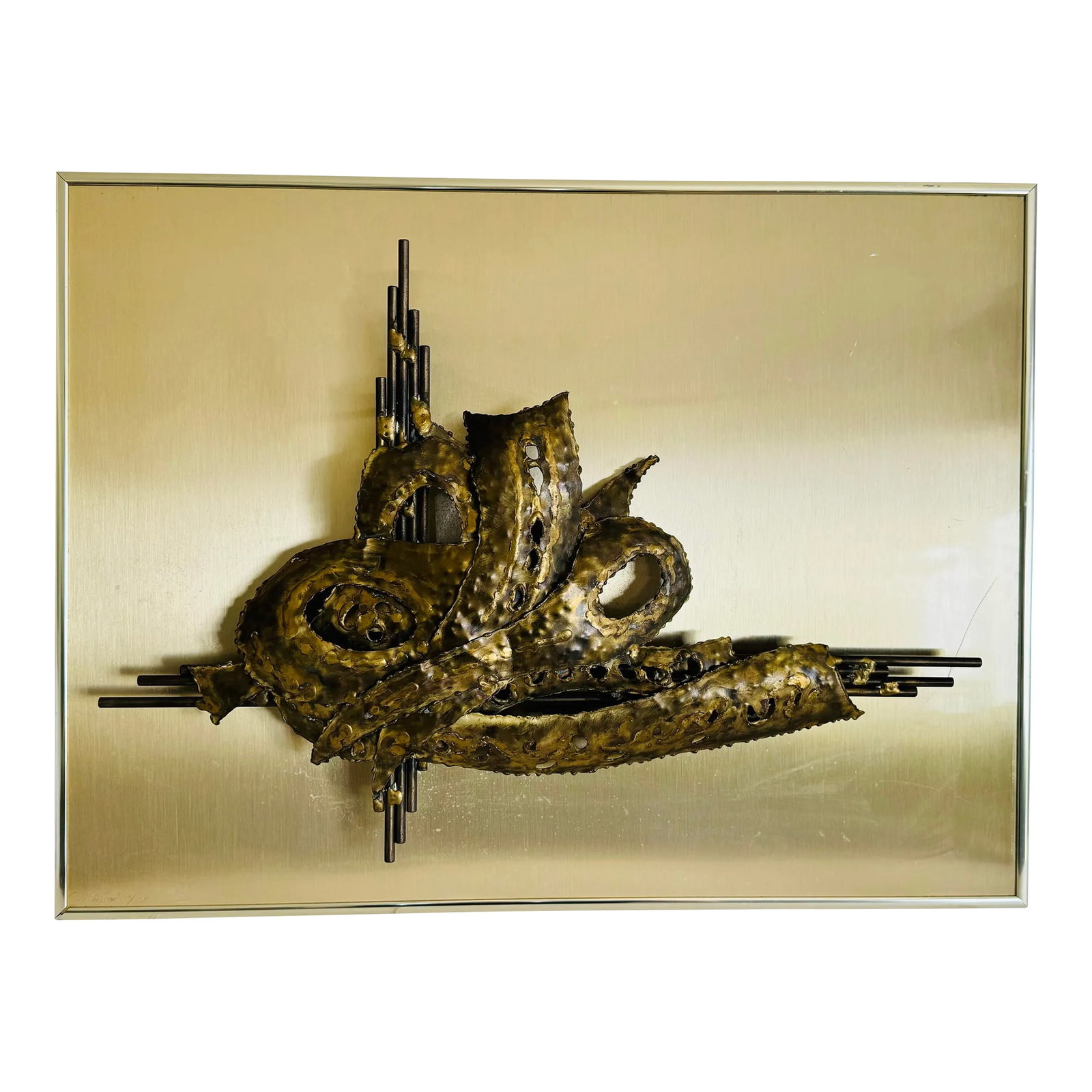 Vintage 1970s Brutalist Metal Wall Hanging (1 of 9)