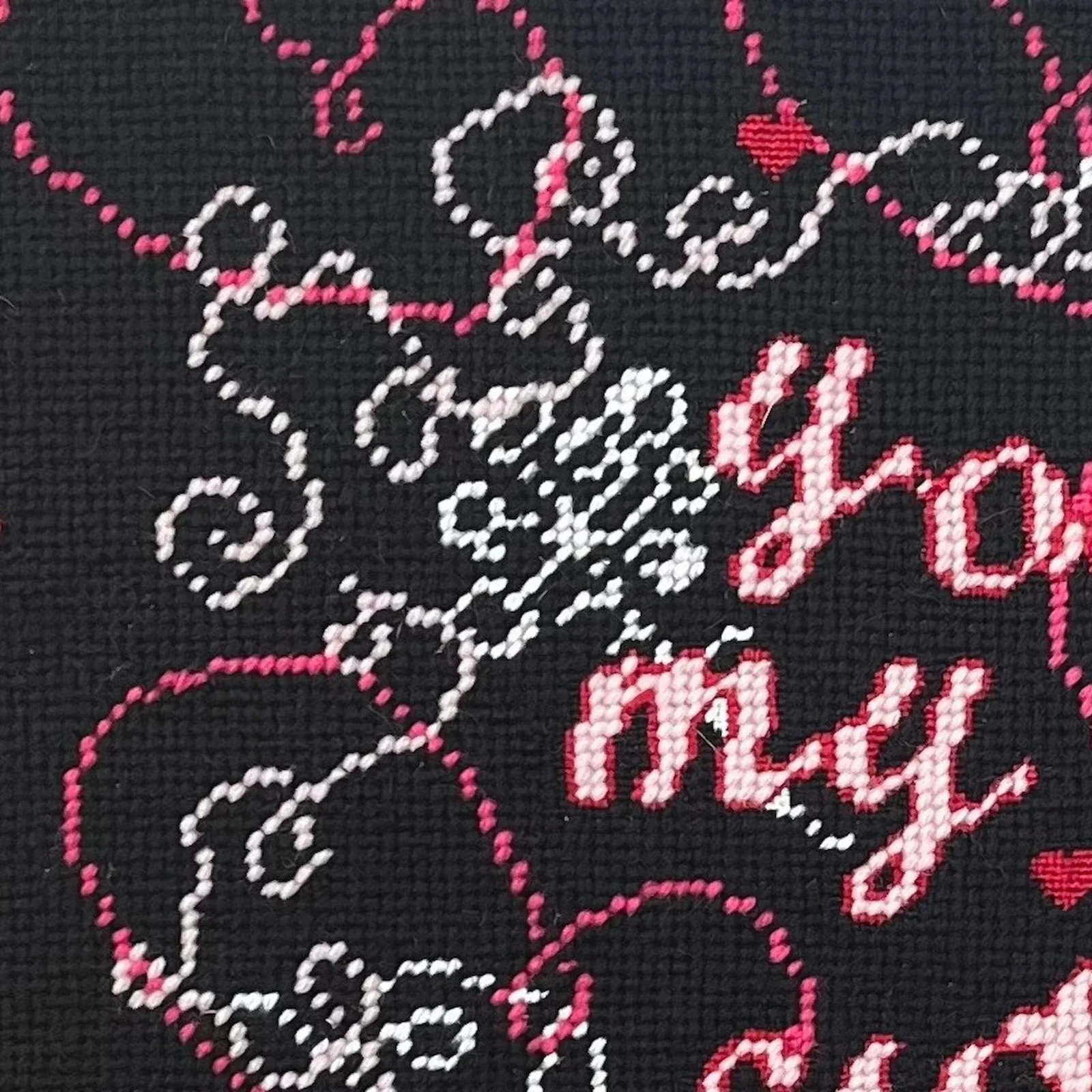 Hand-Embroidered "You Be My Cutie-Patootie" One of a Kind Needlepoint Pillow - 5