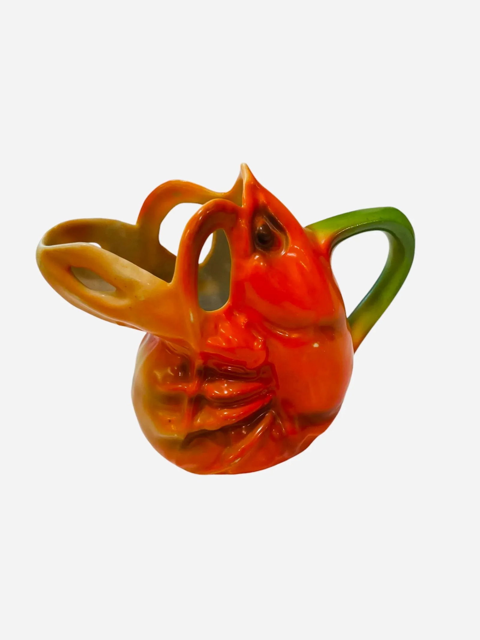 Early 20th Century Royal Bayreuth Lobster Sugar, Cream and Spoon Ceramic Dish Set- 3 Pieces - 3