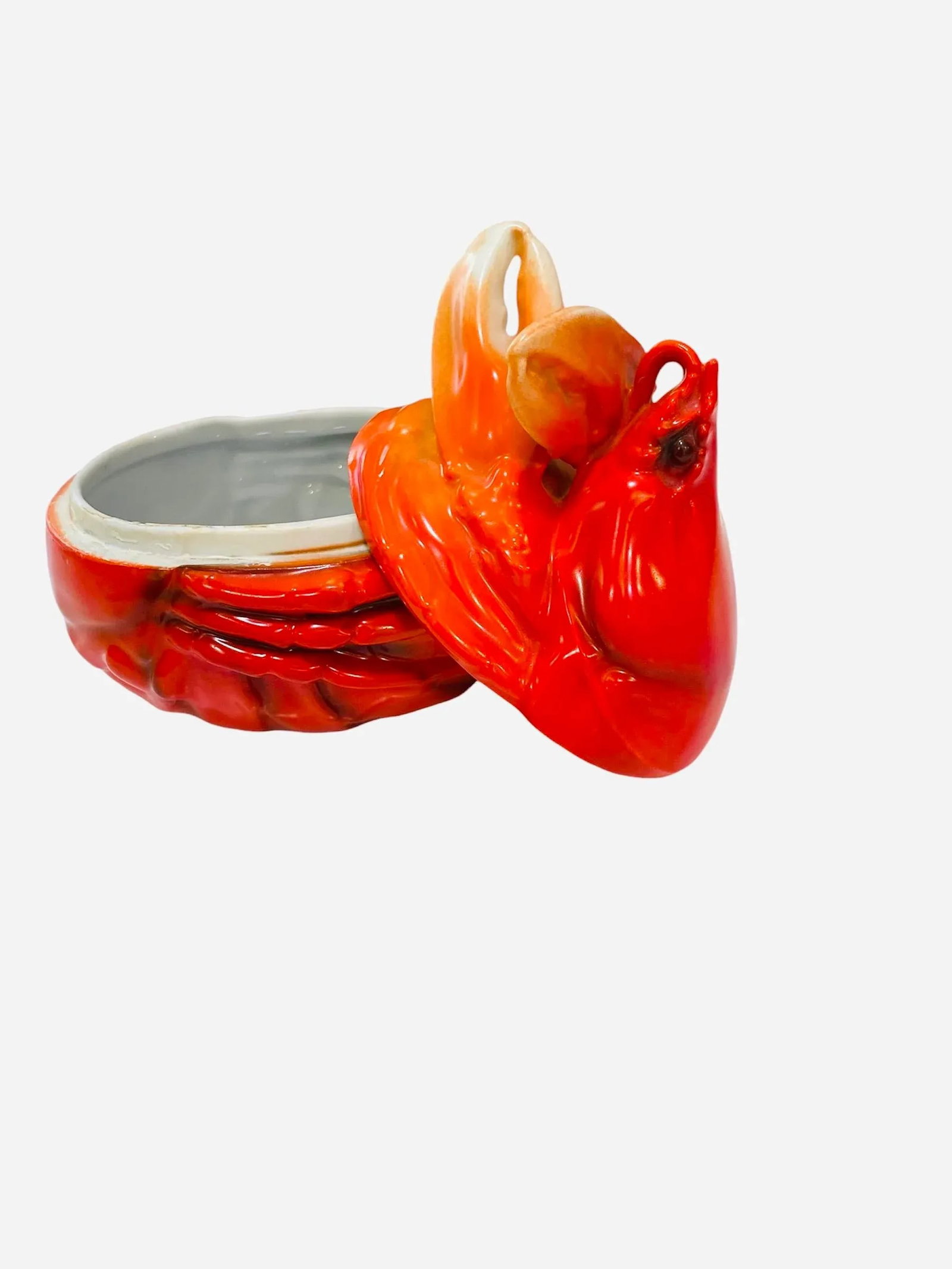 Early 20th Century Royal Bayreuth Lobster Sugar, Cream and Spoon Ceramic Dish Set- 3 Pieces - 5