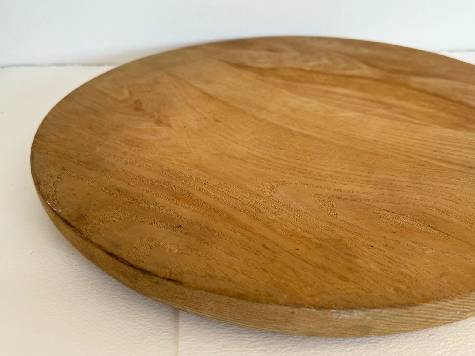 Vintage 1950s Nichols & Stone Round Oak Wood Server by Claud Bunyard - 2