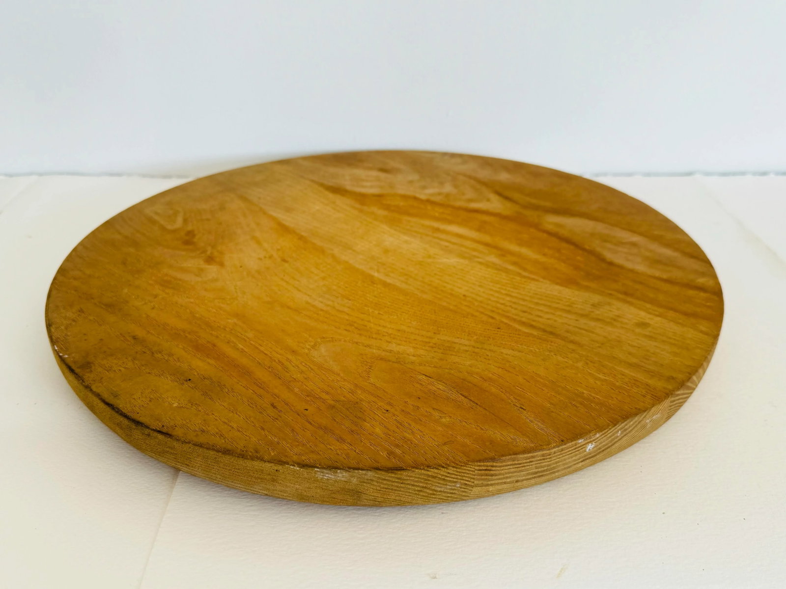 Vintage 1950s Nichols & Stone Round Oak Wood Server by Claud Bunyard - 3