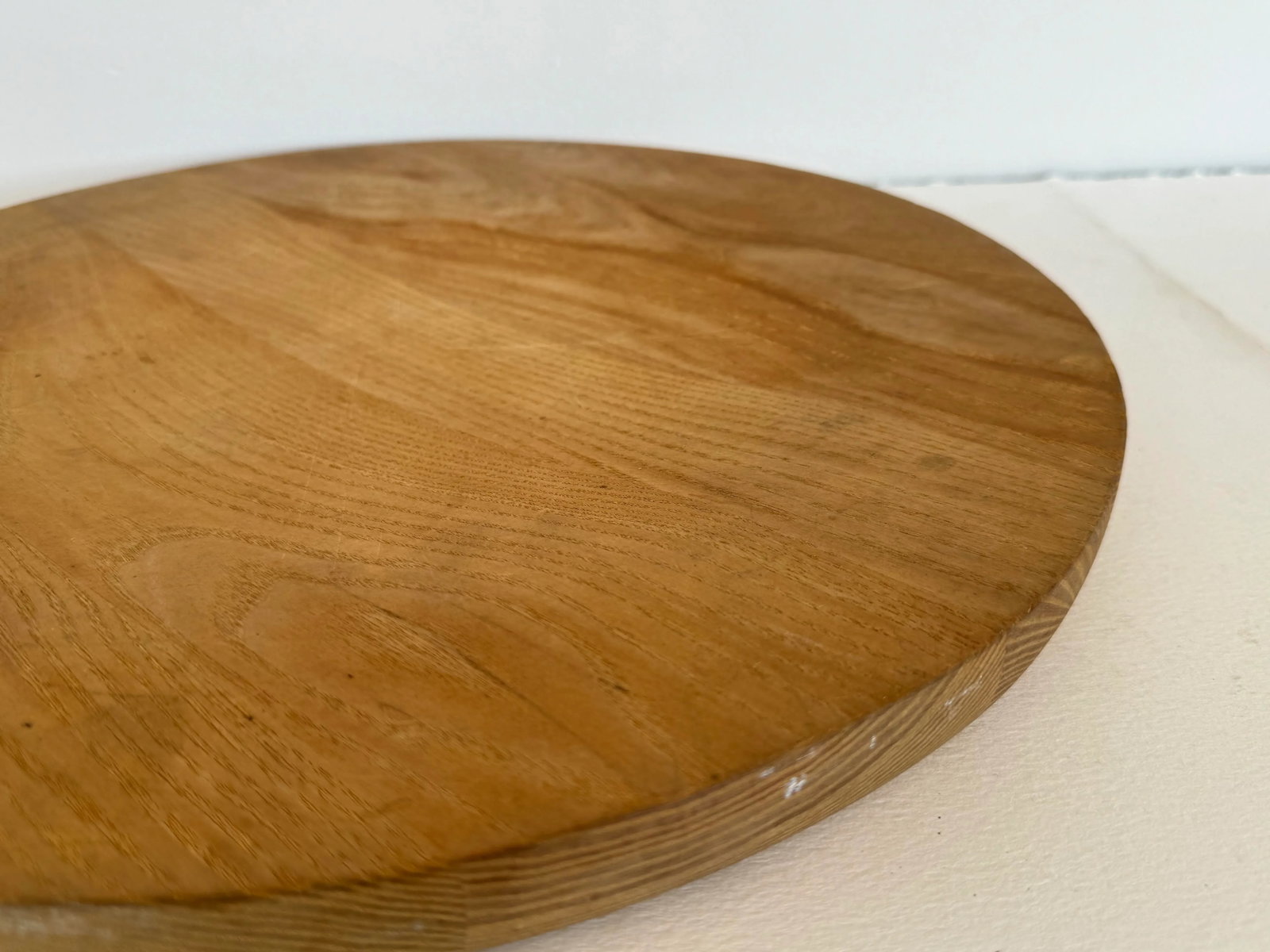 Vintage 1950s Nichols & Stone Round Oak Wood Server by Claud Bunyard - 4