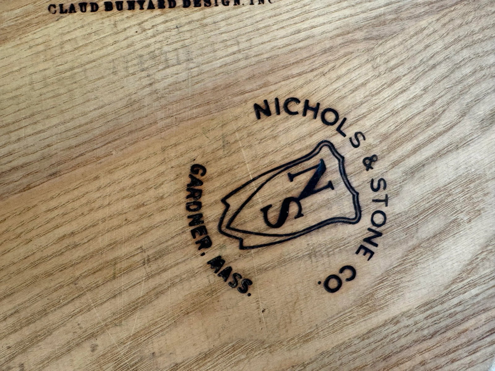 Vintage 1950s Nichols & Stone Round Oak Wood Server by Claud Bunyard - 7