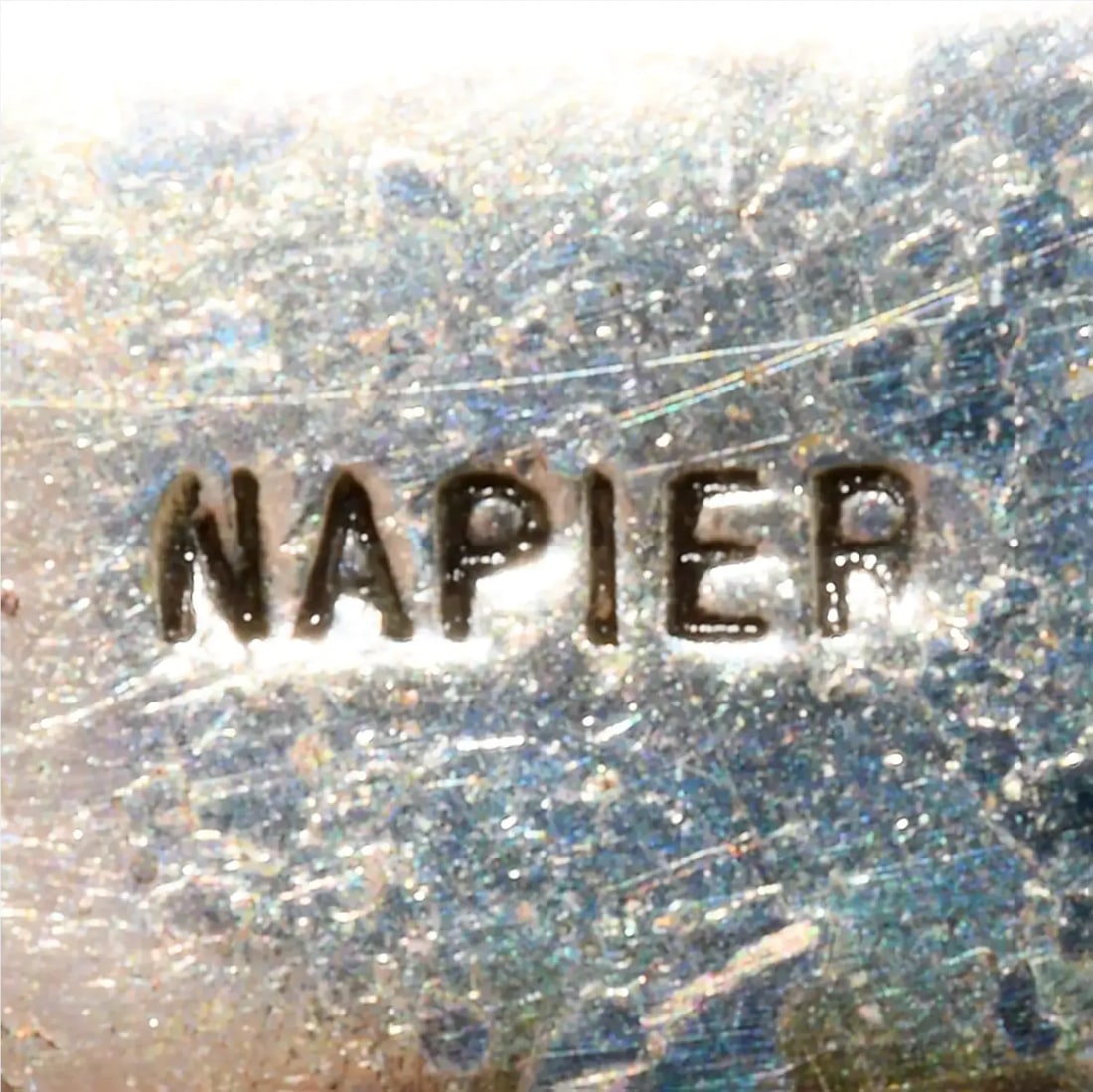 Vintage Napier Bracelet Silver Plated Linked Metal Shells - 4