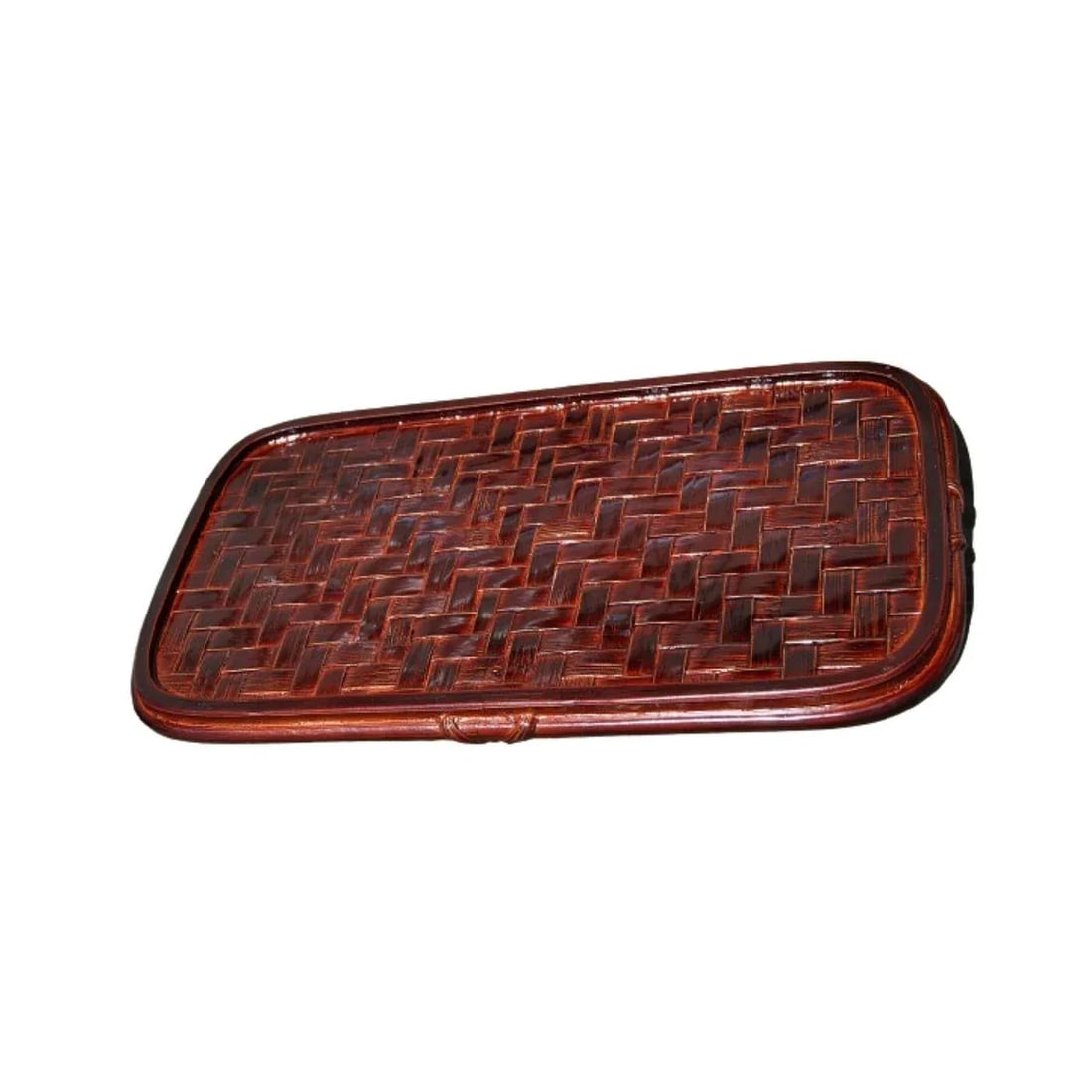 Handmade Authentic Japanese Bantai Basket-Woven Lacquerware Tray 1940s - 7