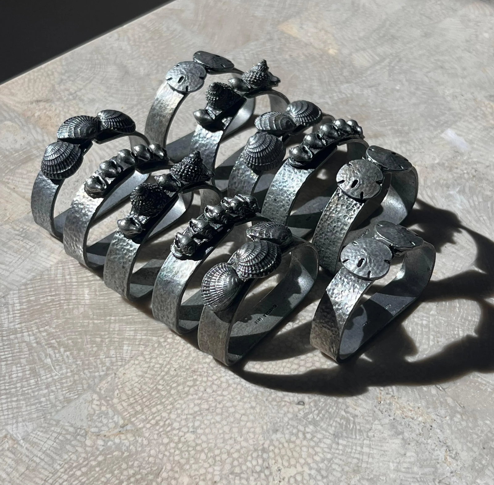 Pewter Napkin Rings With Sculpted Shells, 1975 - Set of 11 - 5