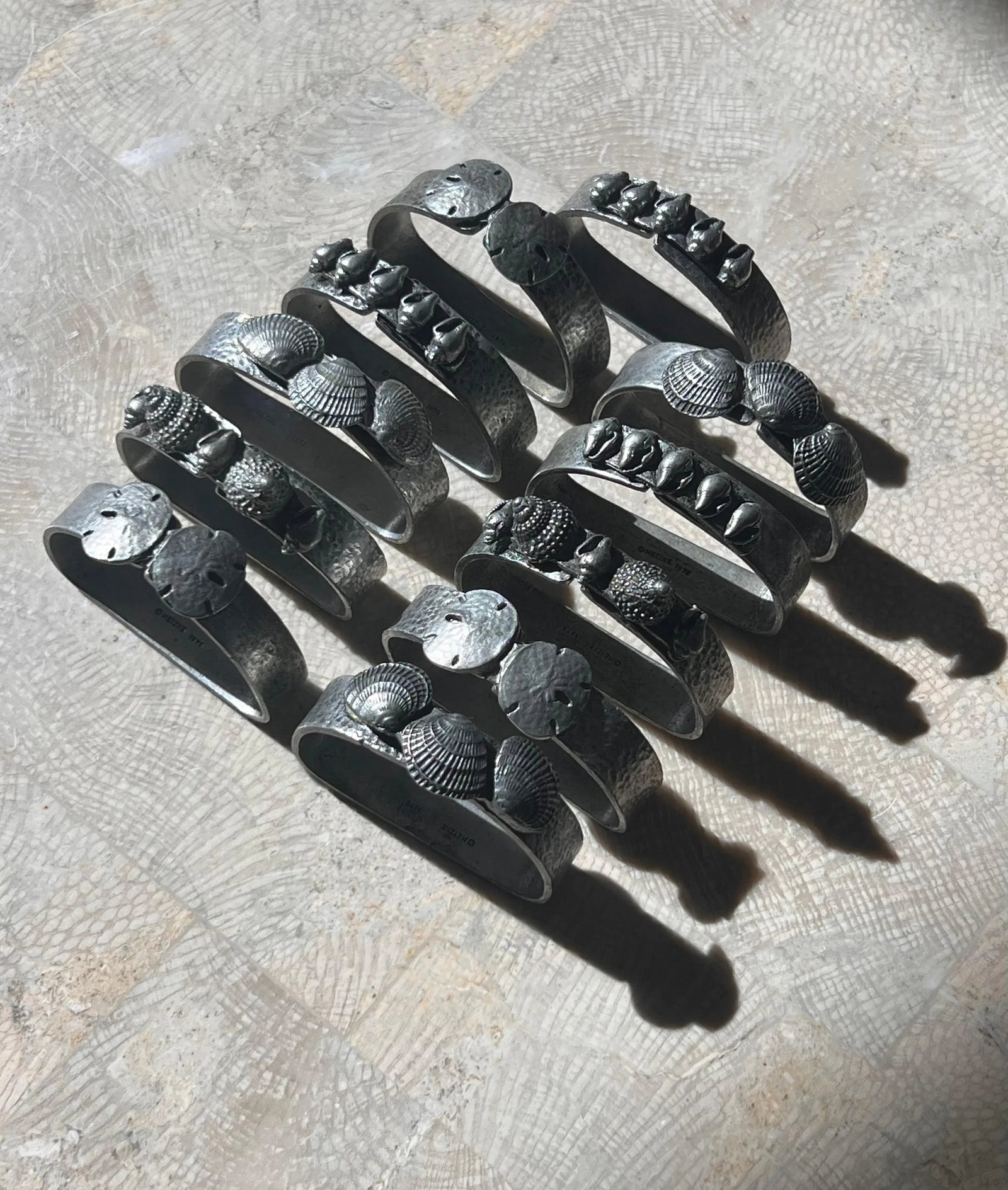 Pewter Napkin Rings With Sculpted Shells, 1975 - Set of 11 - 6