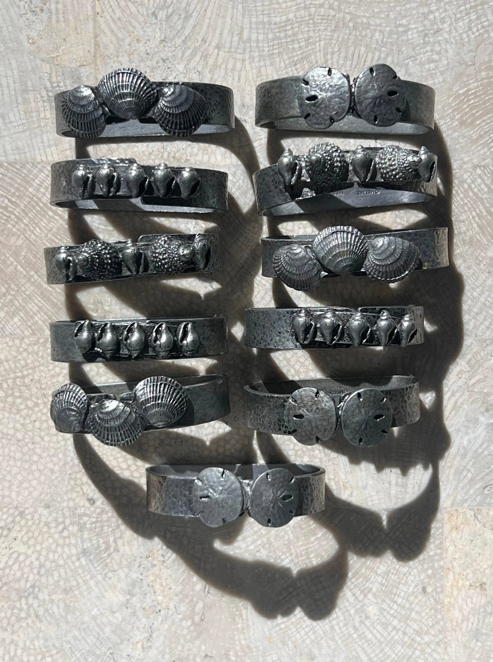 Pewter Napkin Rings With Sculpted Shells, 1975 - Set of 11 - 7