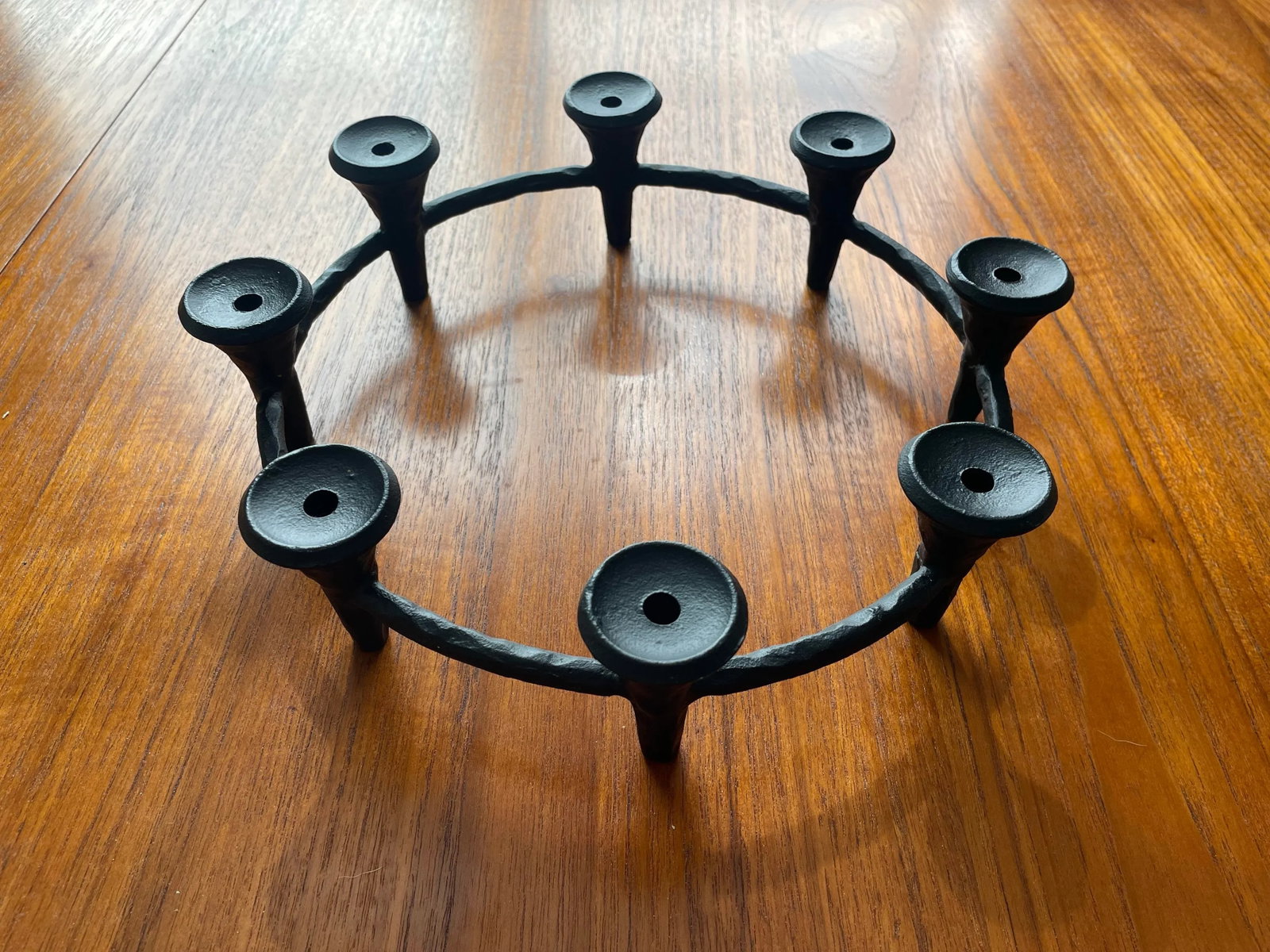Mid 20th Century Hand-Hammered Iron Centerpiece Candelabra After Jensen Quistgaard - 2