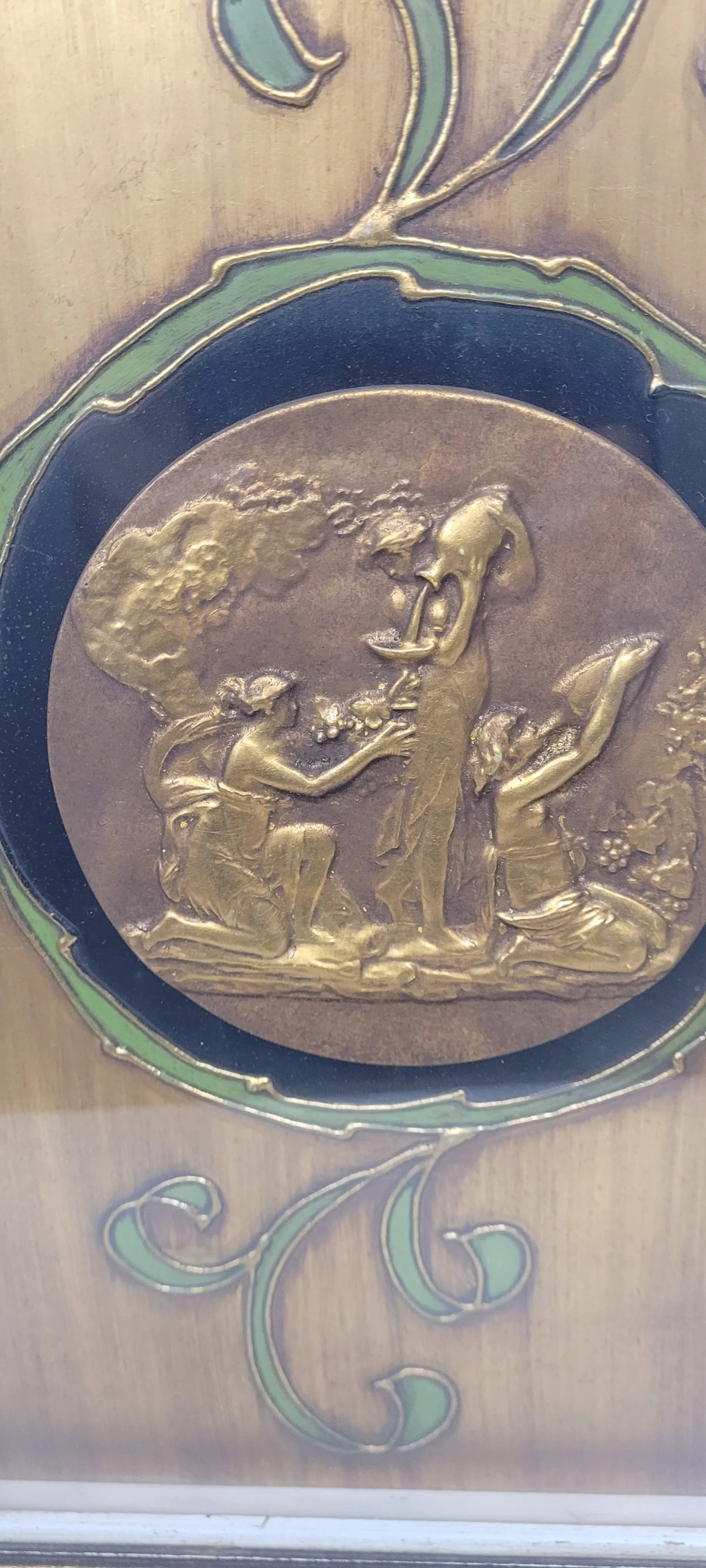 Vintage Neoclassical Medallion Wood Framed Gold Gilt Original Sungott Art Studies- Set of 2 - 6