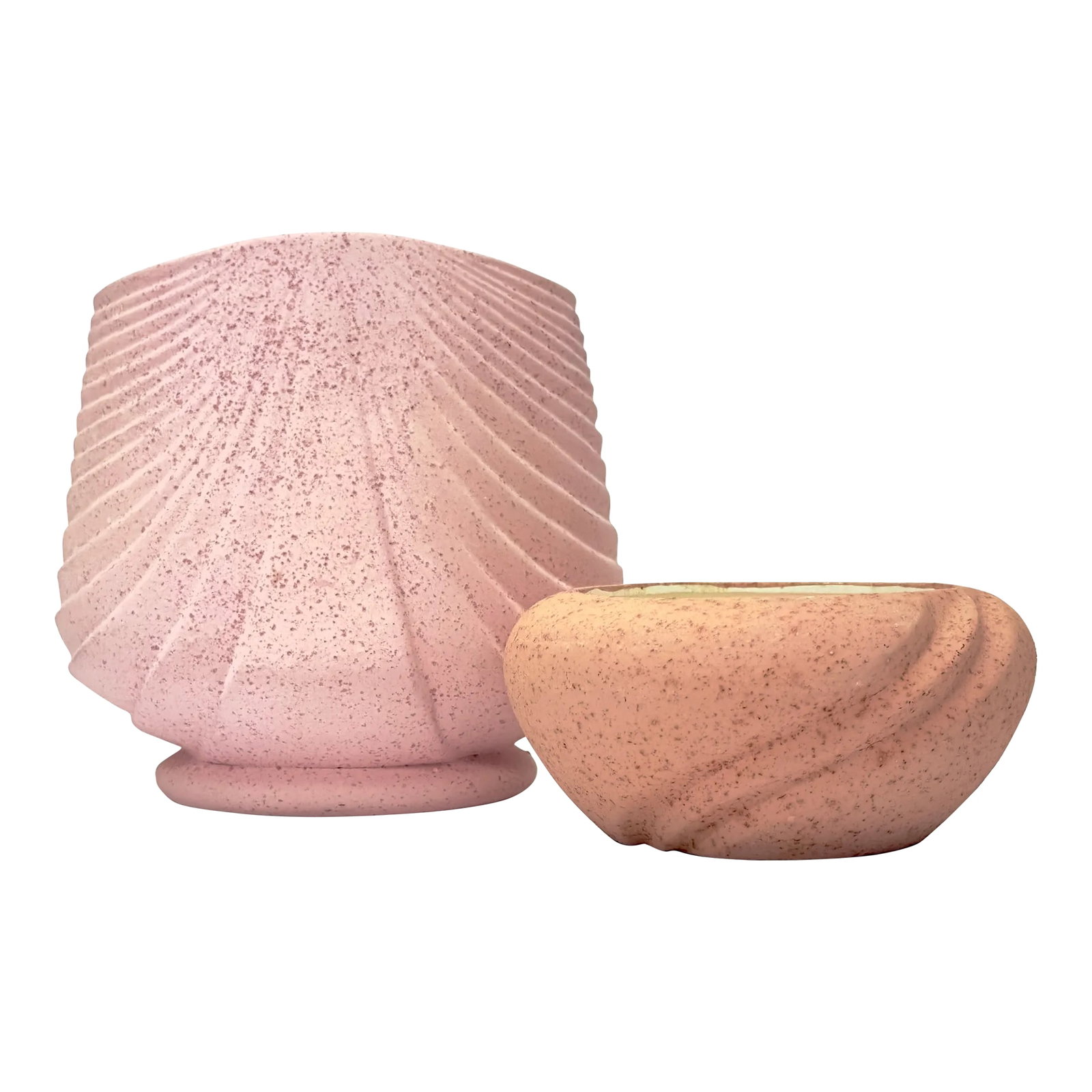 Mixed Pinks Matte Flecked Ceramic Planter Curation - Group of 2 (1 of 6)