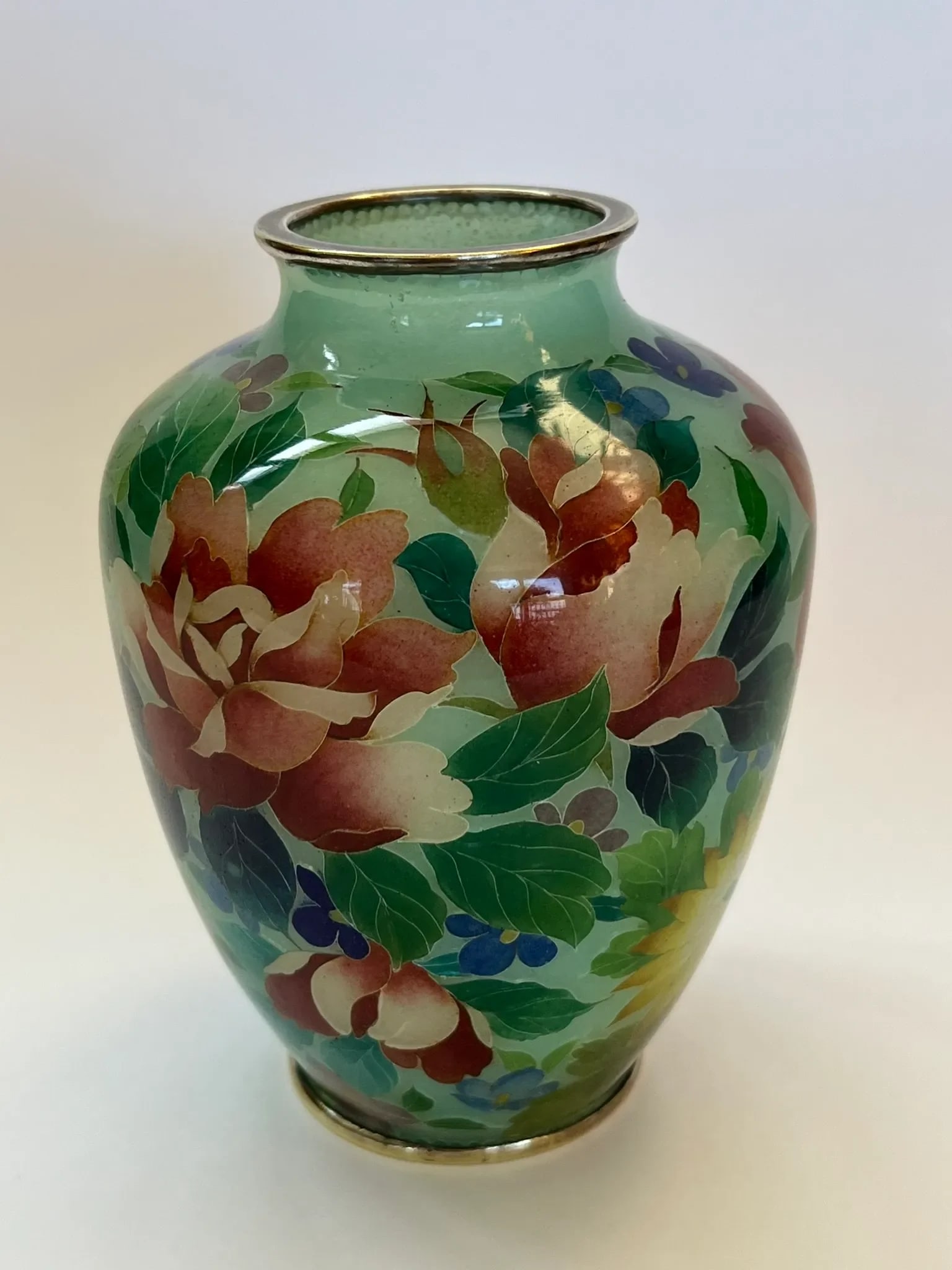 Vintage Japanese Plique-A-Jour Vase in a Floral Design - 3