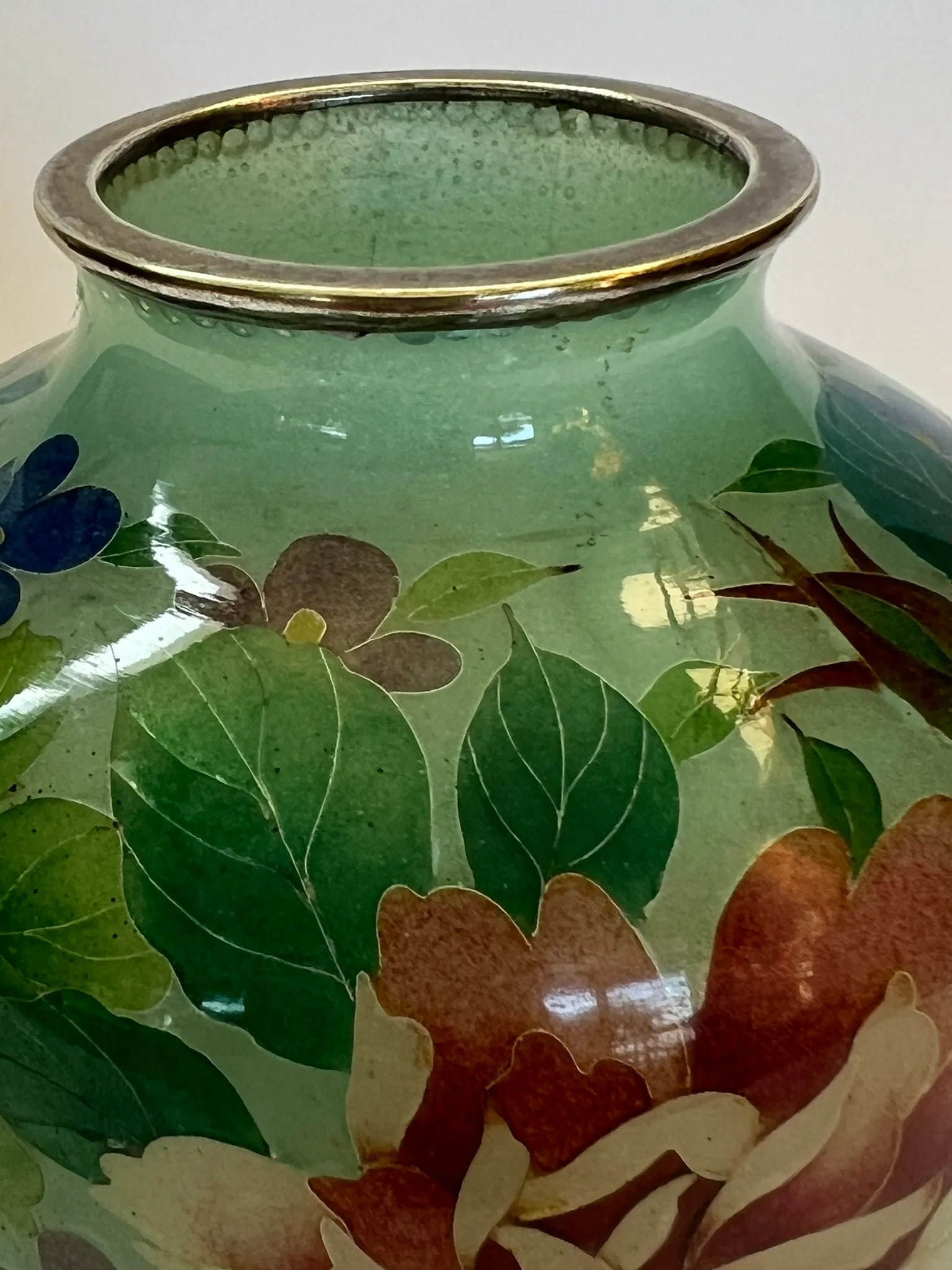 Vintage Japanese Plique-A-Jour Vase in a Floral Design - 5