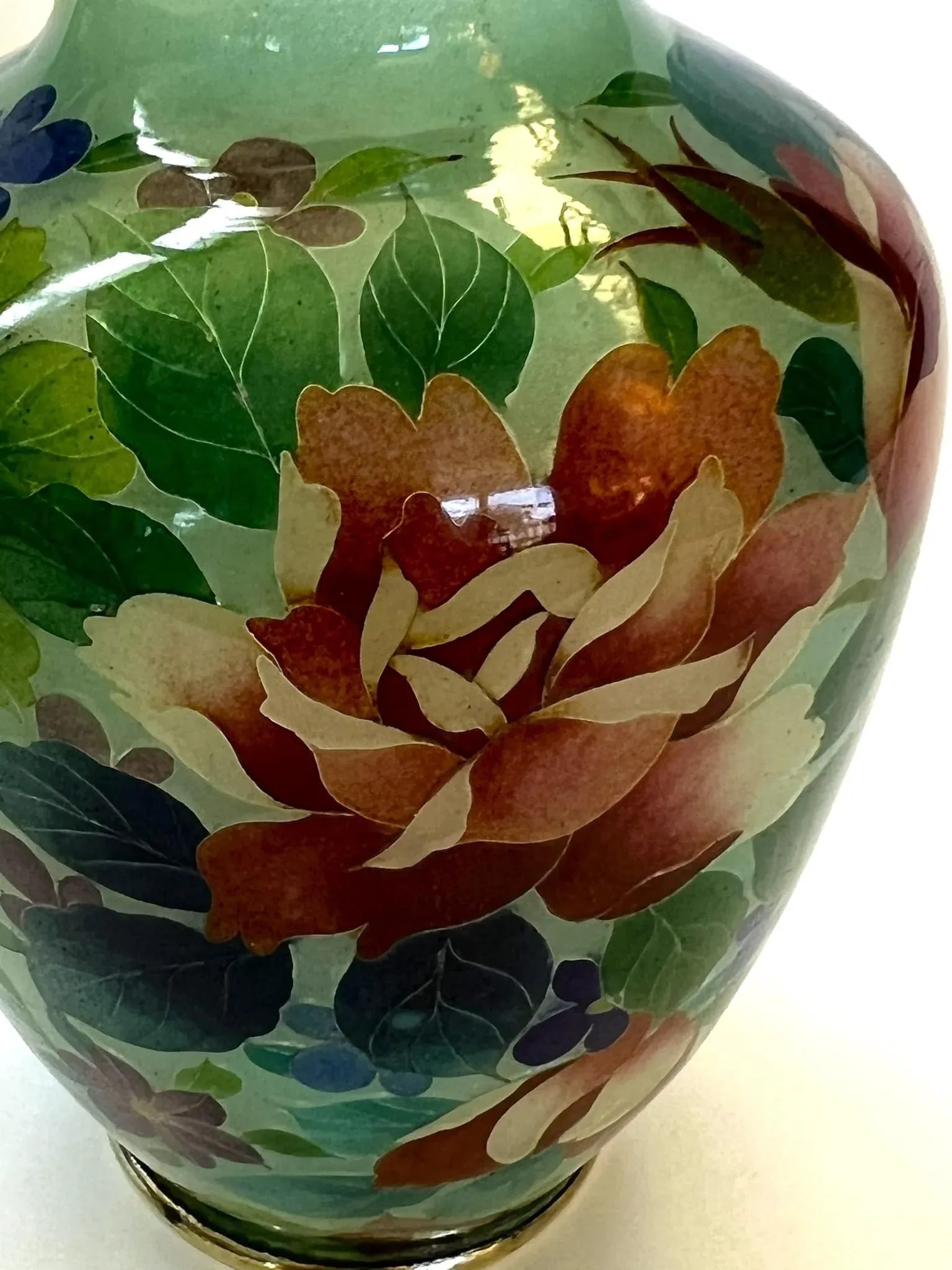 Vintage Japanese Plique-A-Jour Vase in a Floral Design - 6
