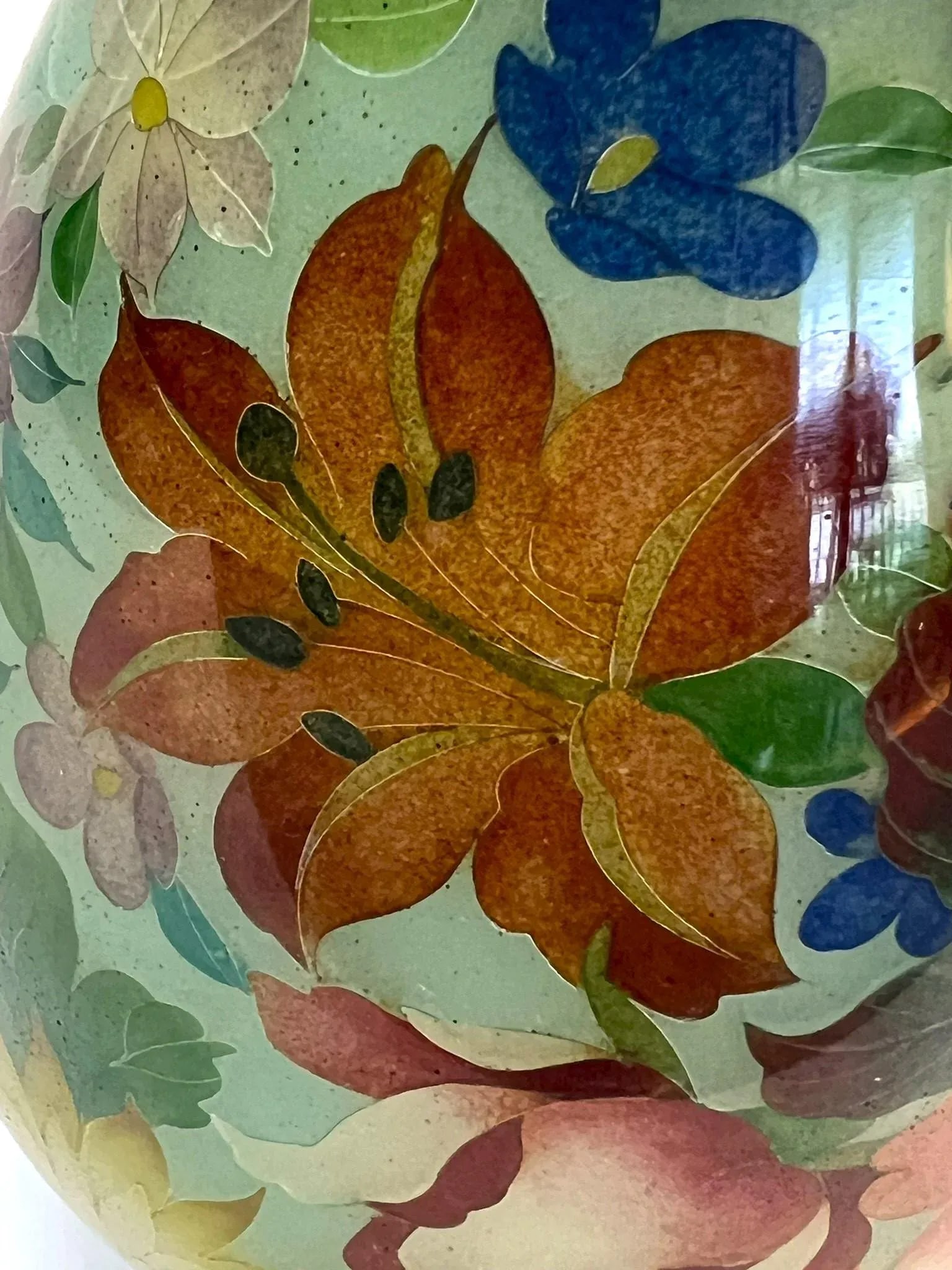 Vintage Japanese Plique-A-Jour Vase in a Floral Design - 7