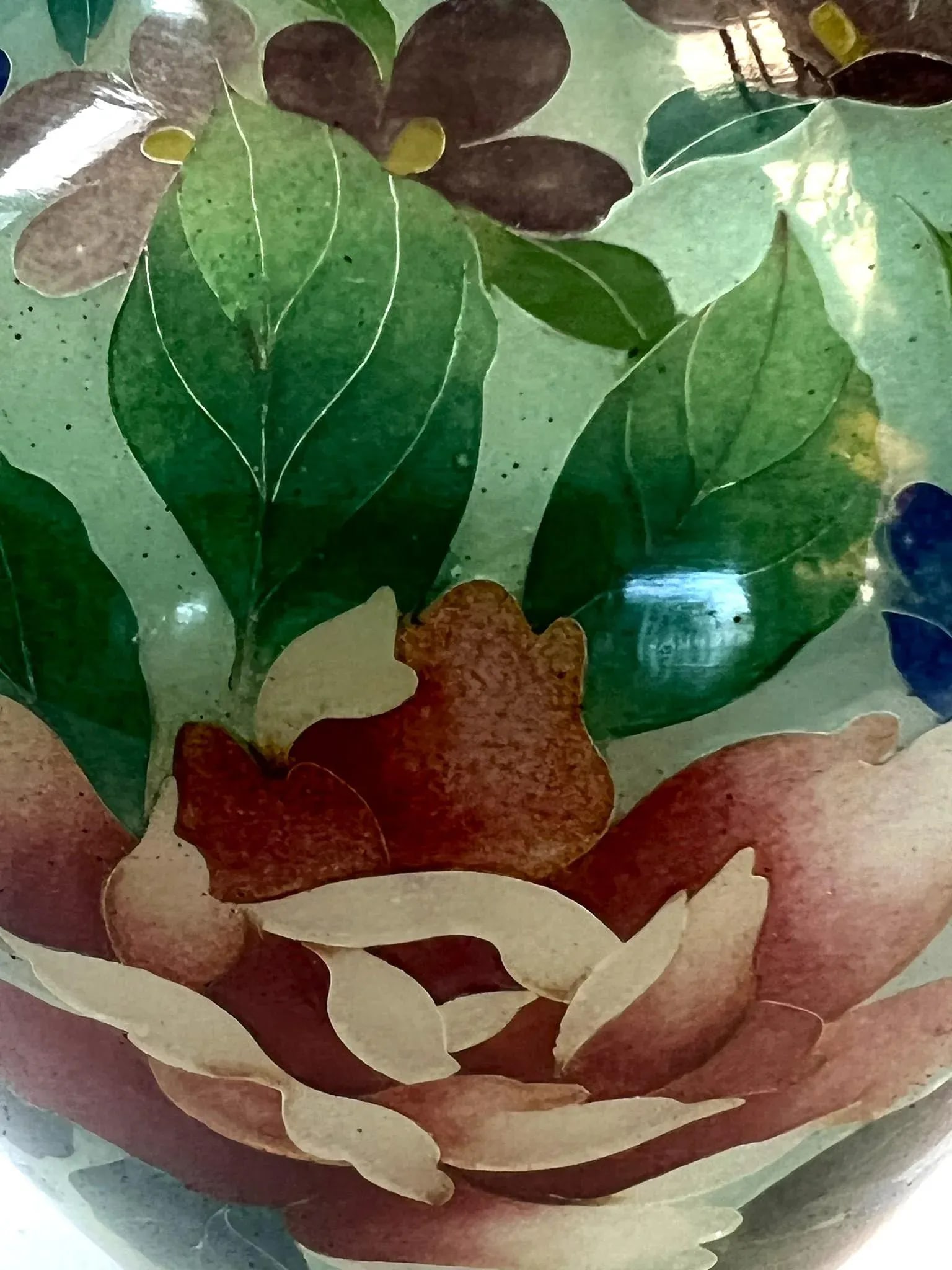 Vintage Japanese Plique-A-Jour Vase in a Floral Design - 9