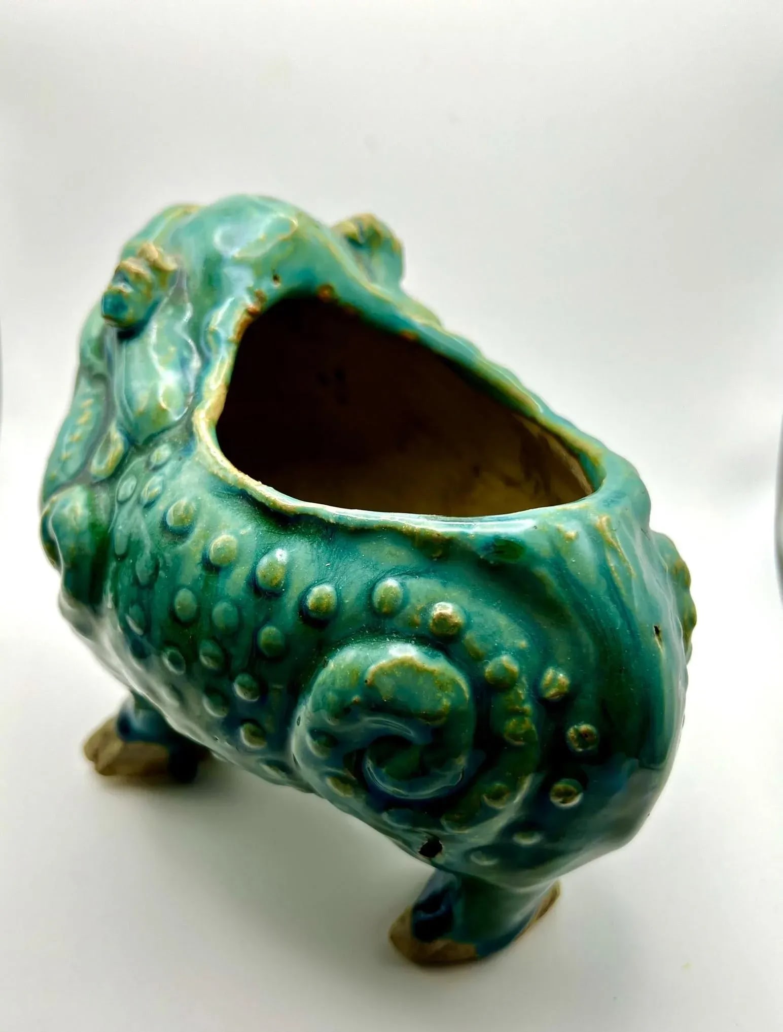 VIntage Shiwan Green Glazed Three Legged Toad - 3