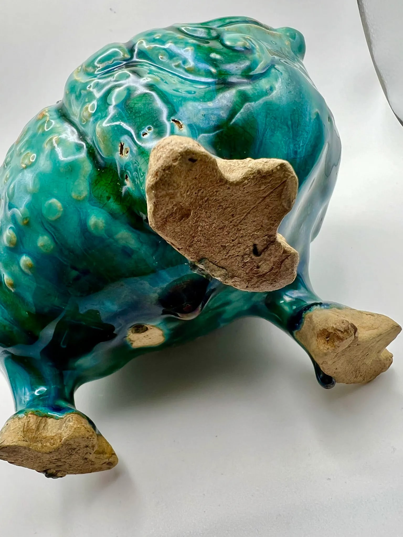 VIntage Shiwan Green Glazed Three Legged Toad - 5