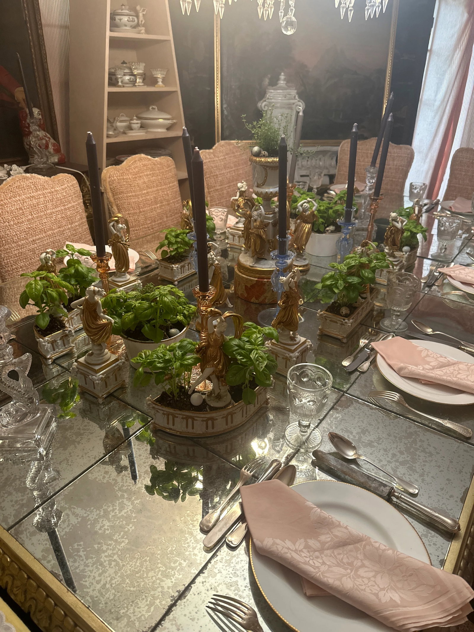 Mid 19th Century Capidemonte Italian Porcelain Surtout De Table Centerpiece in White and Gold Dancin - 12