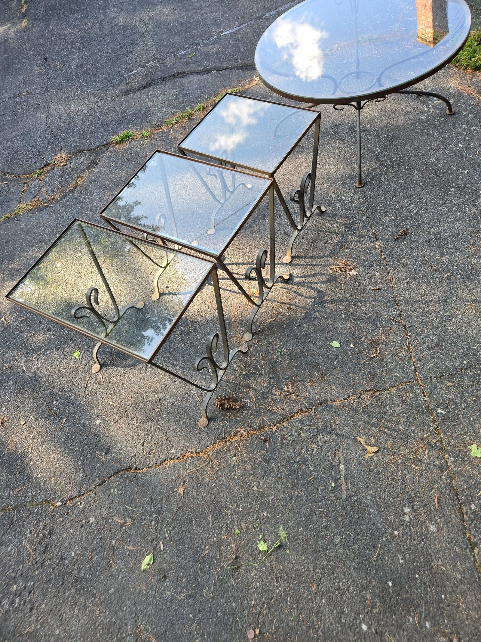 Vintage Wrought Iron Patio Tables - 11
